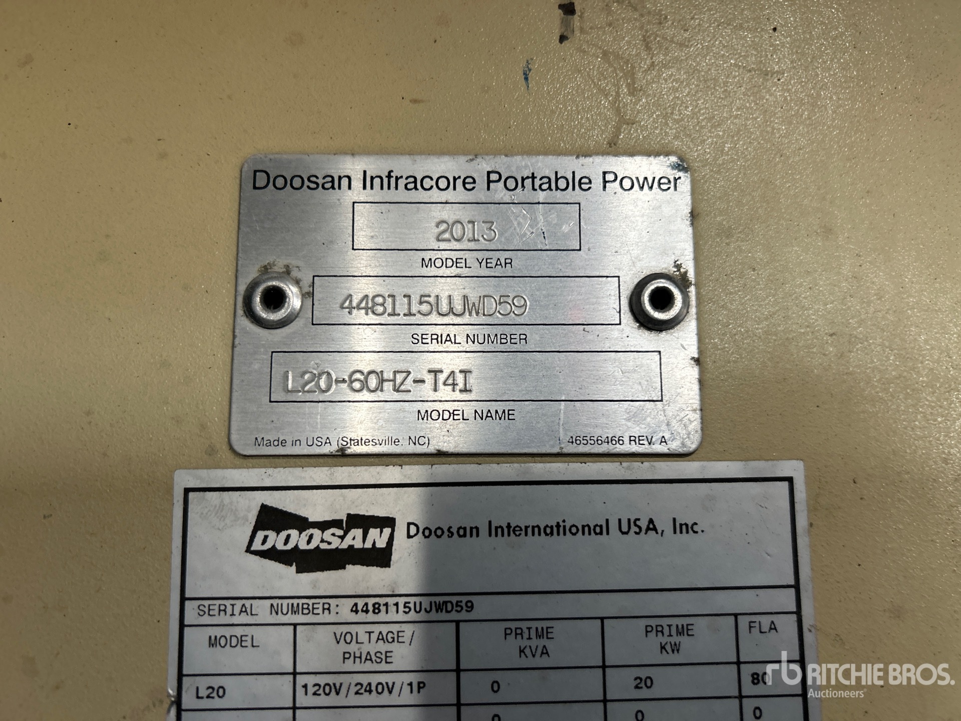 2013 Doosan Portable Power L20