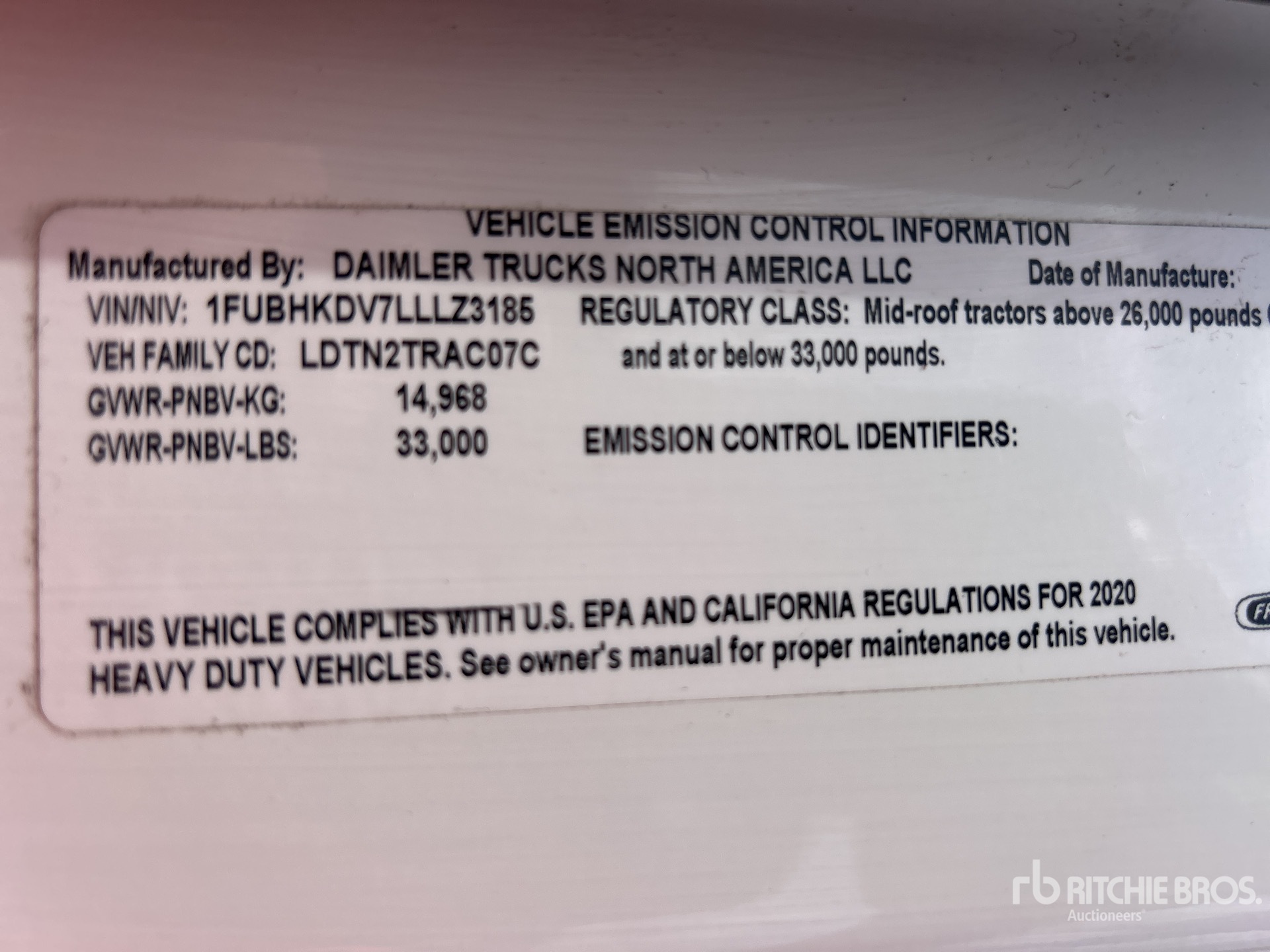 2020 Freightliner CASCADIA 116