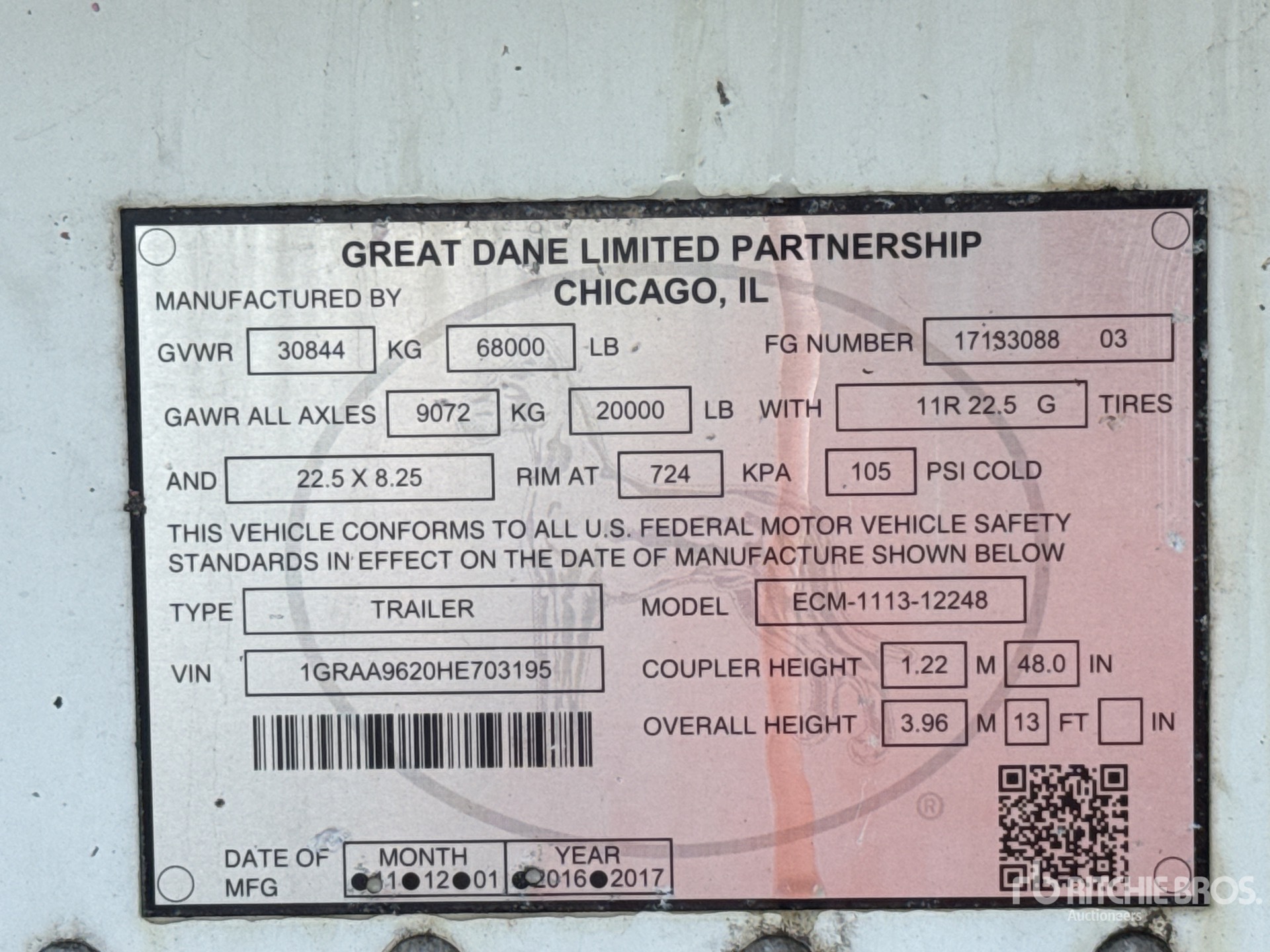 2017 Great Dane ECM-1113-12248