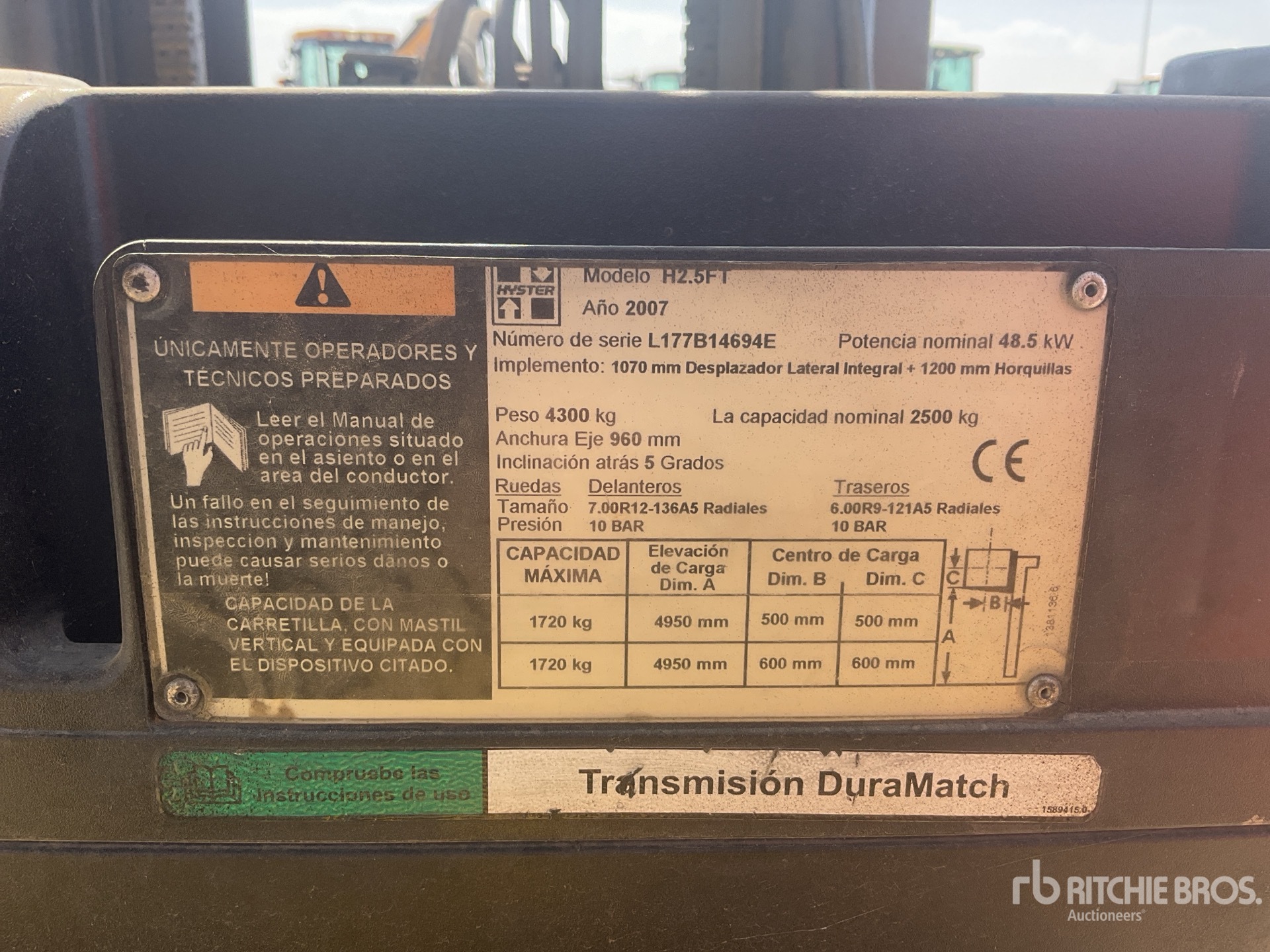 2007 Hyster H2.5FT