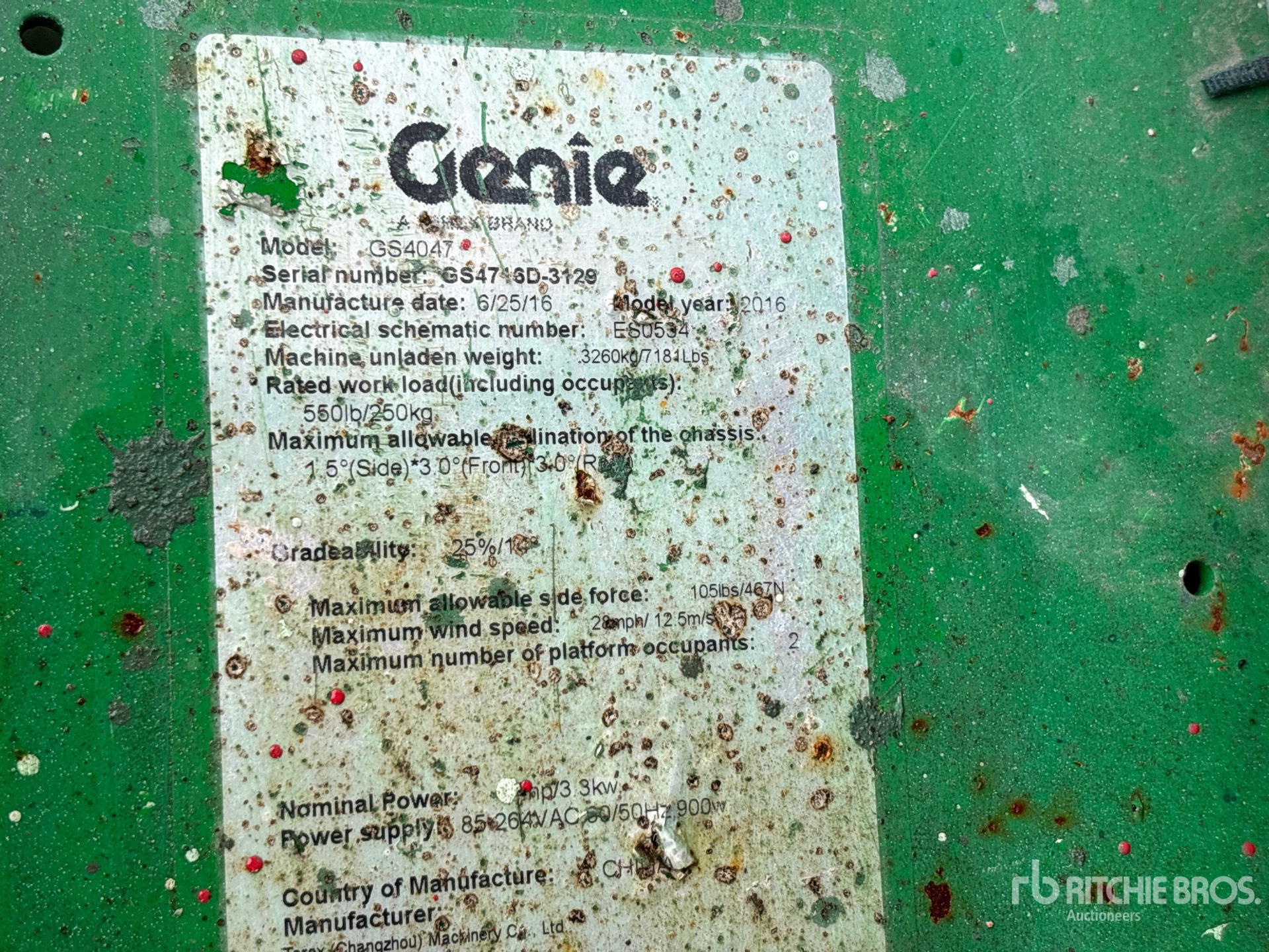 2016 Genie GS-4047
