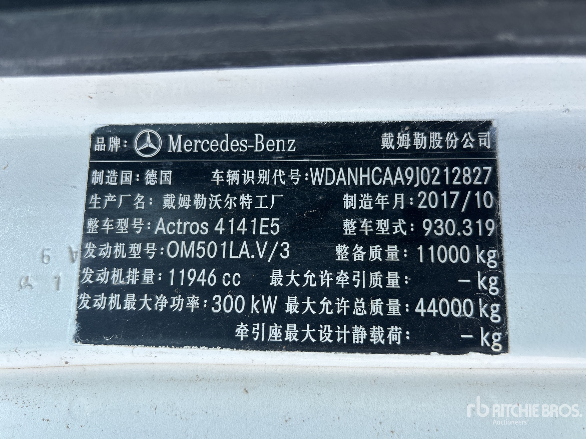 2018 Mercedes-Benz ACTROS 4141
