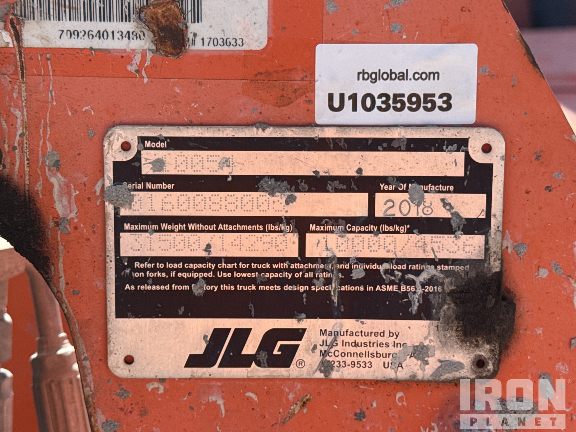 2018 JLG 10054