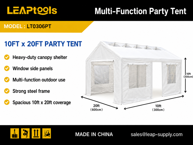 Quantity of (2) 2026 LEAPtools LT0306PT 20 ft x 10 ft x 10 ft Multi-Function Party Tent (Unused)