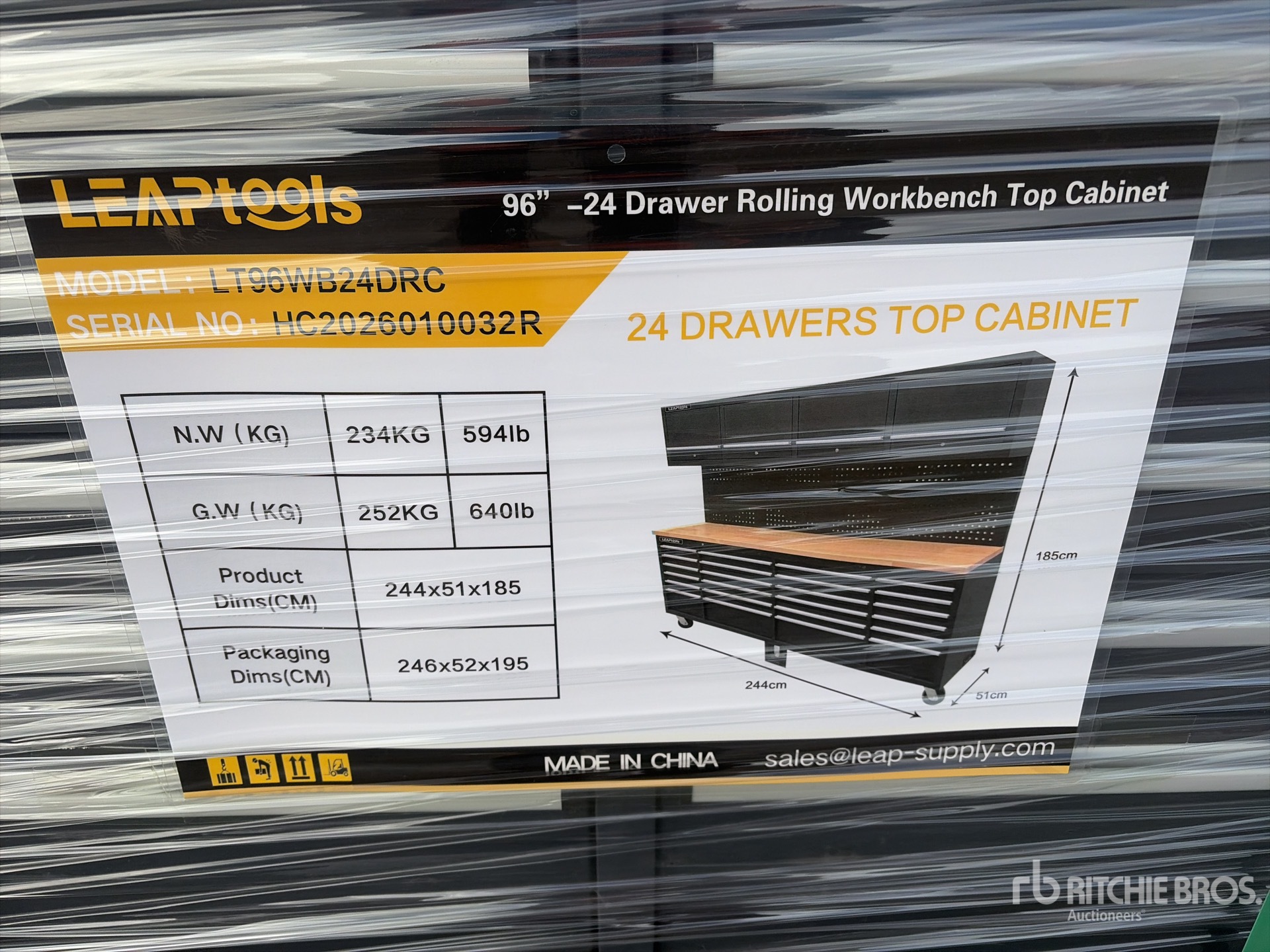 2026 LEAPtools LT96WB24DRC 2440 mm 24-Drawer Tool Cabinet (Unused