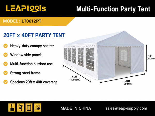 Quantity of (2) 2026 LEAPtools LT0612PT 40 ft x 20 ft x 10 ft Multi-Function Party Tent (Unused)