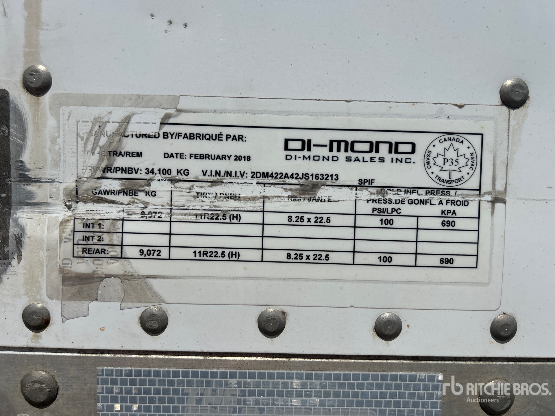 General Appearance with Serial Number / VIN