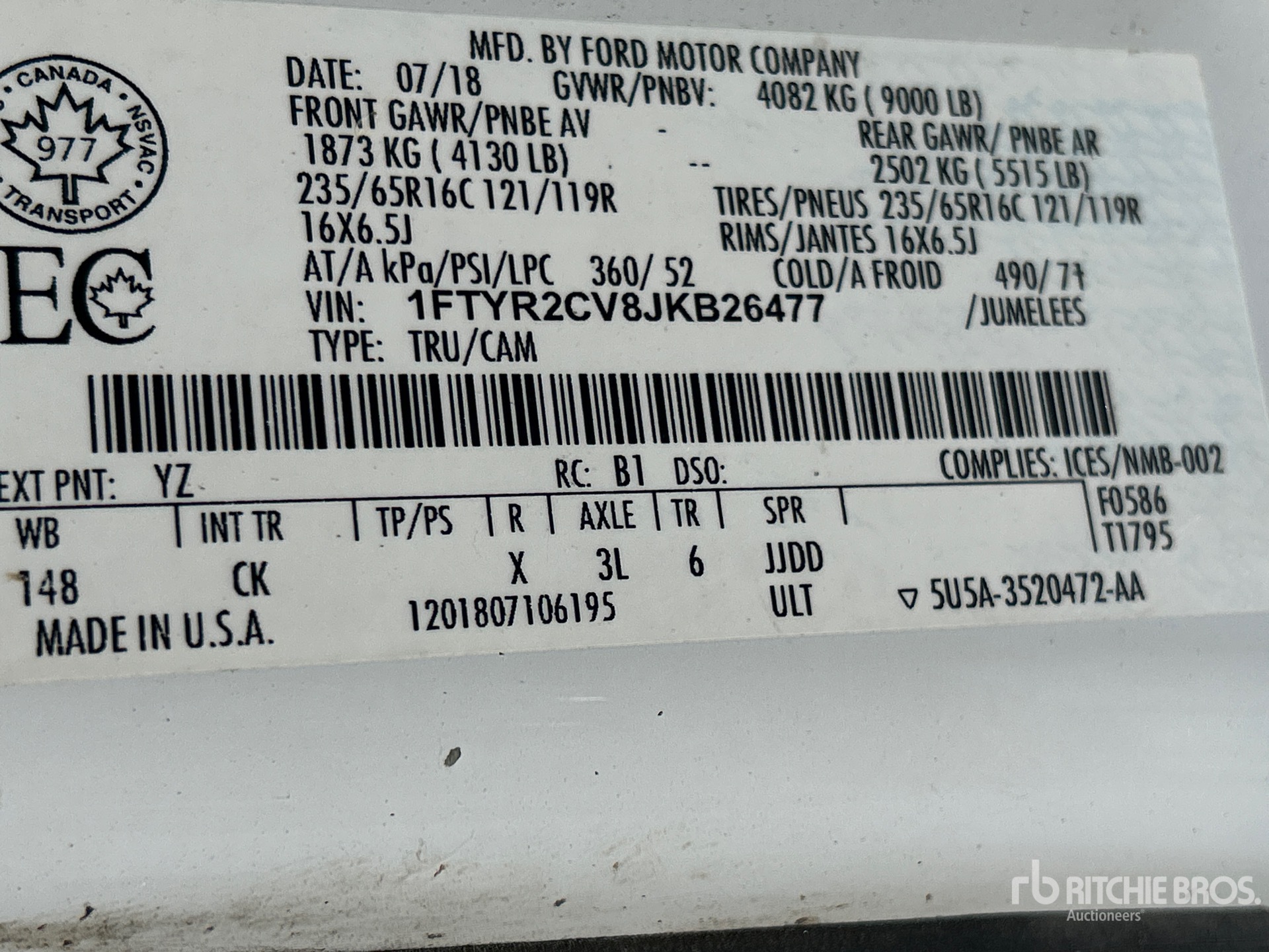 Photo of a 2018 Ford TRANSIT 250