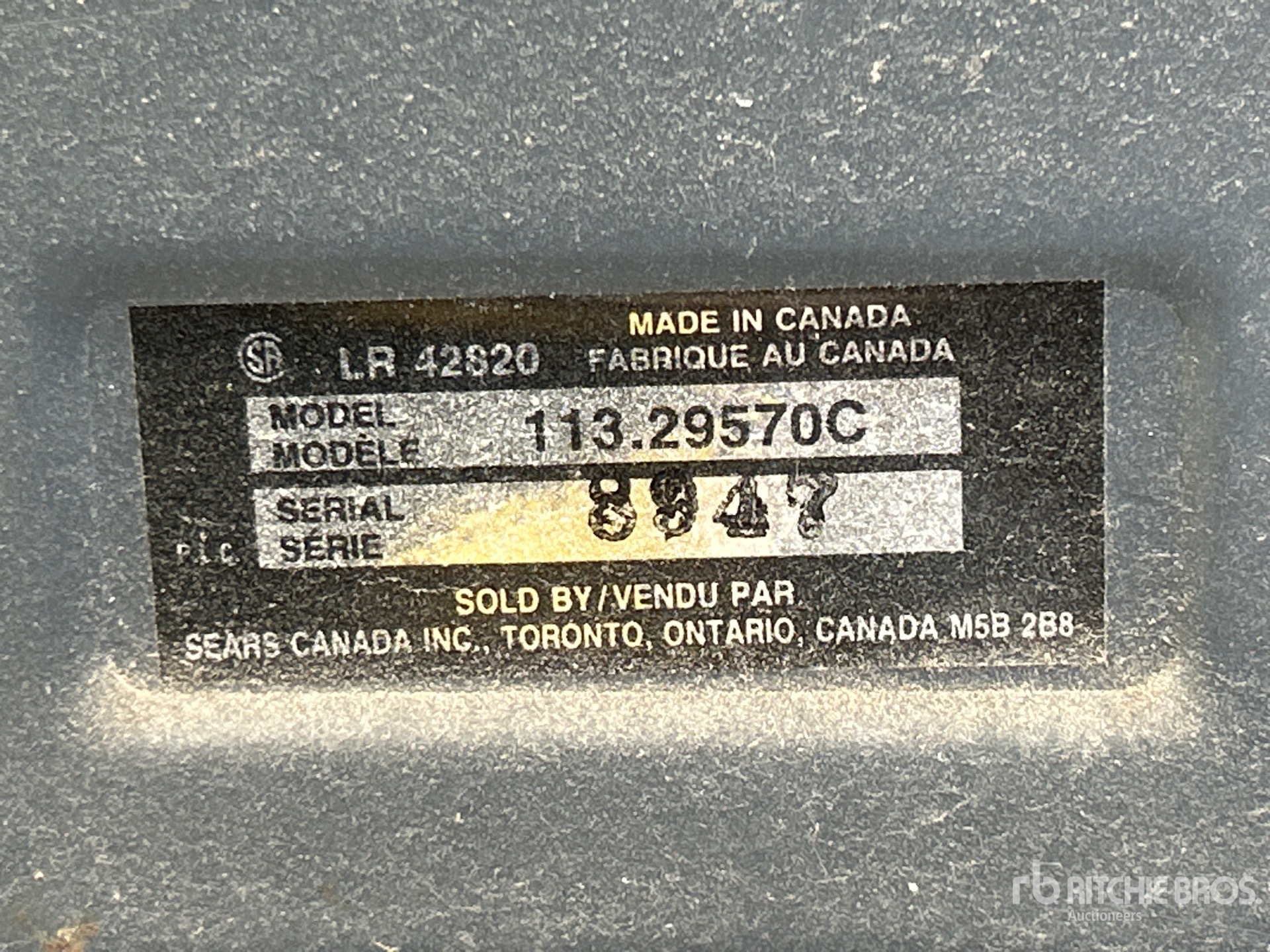 General Appearance with Serial Number / VIN
