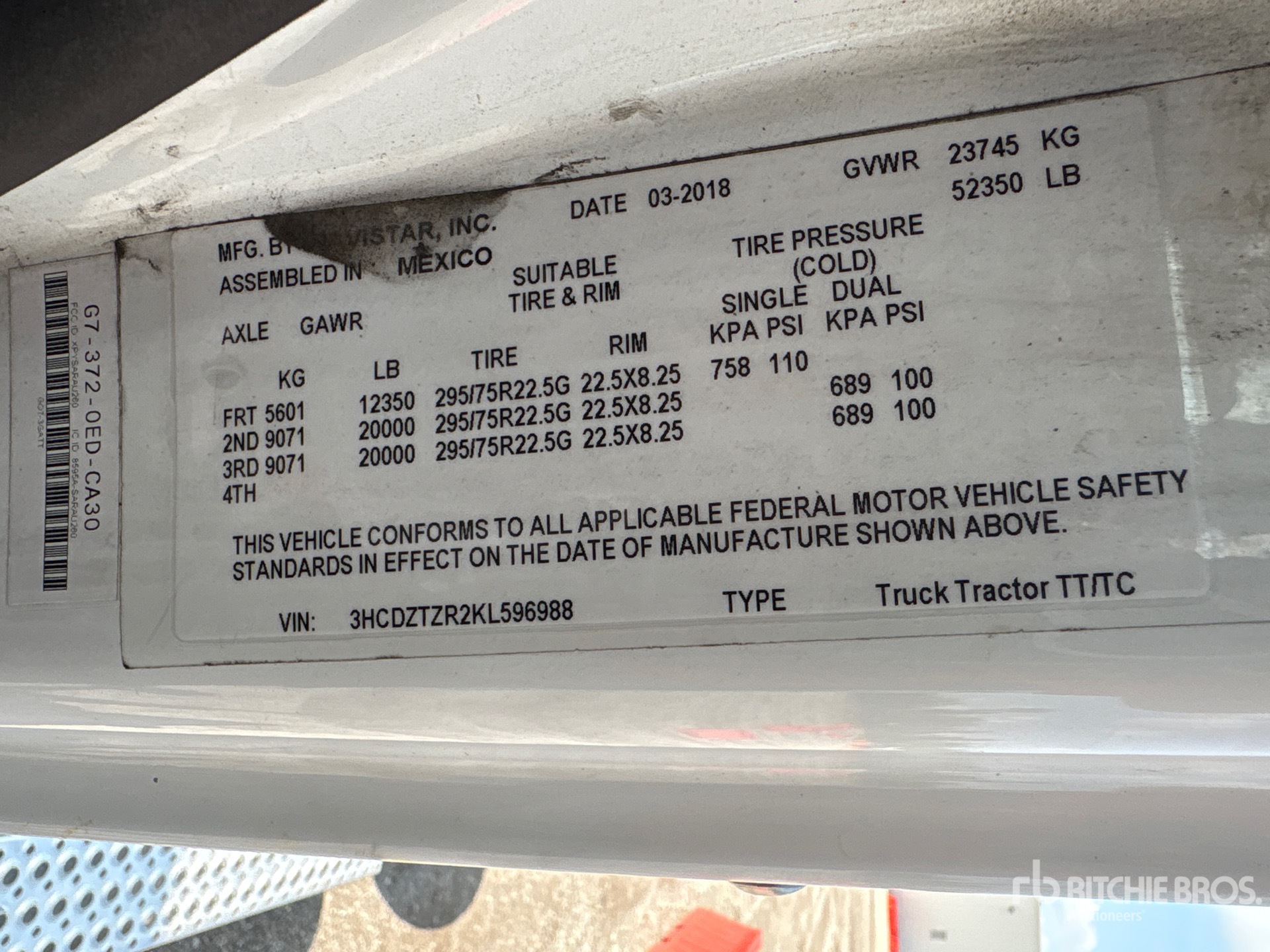General Appearance with Serial Number / VIN