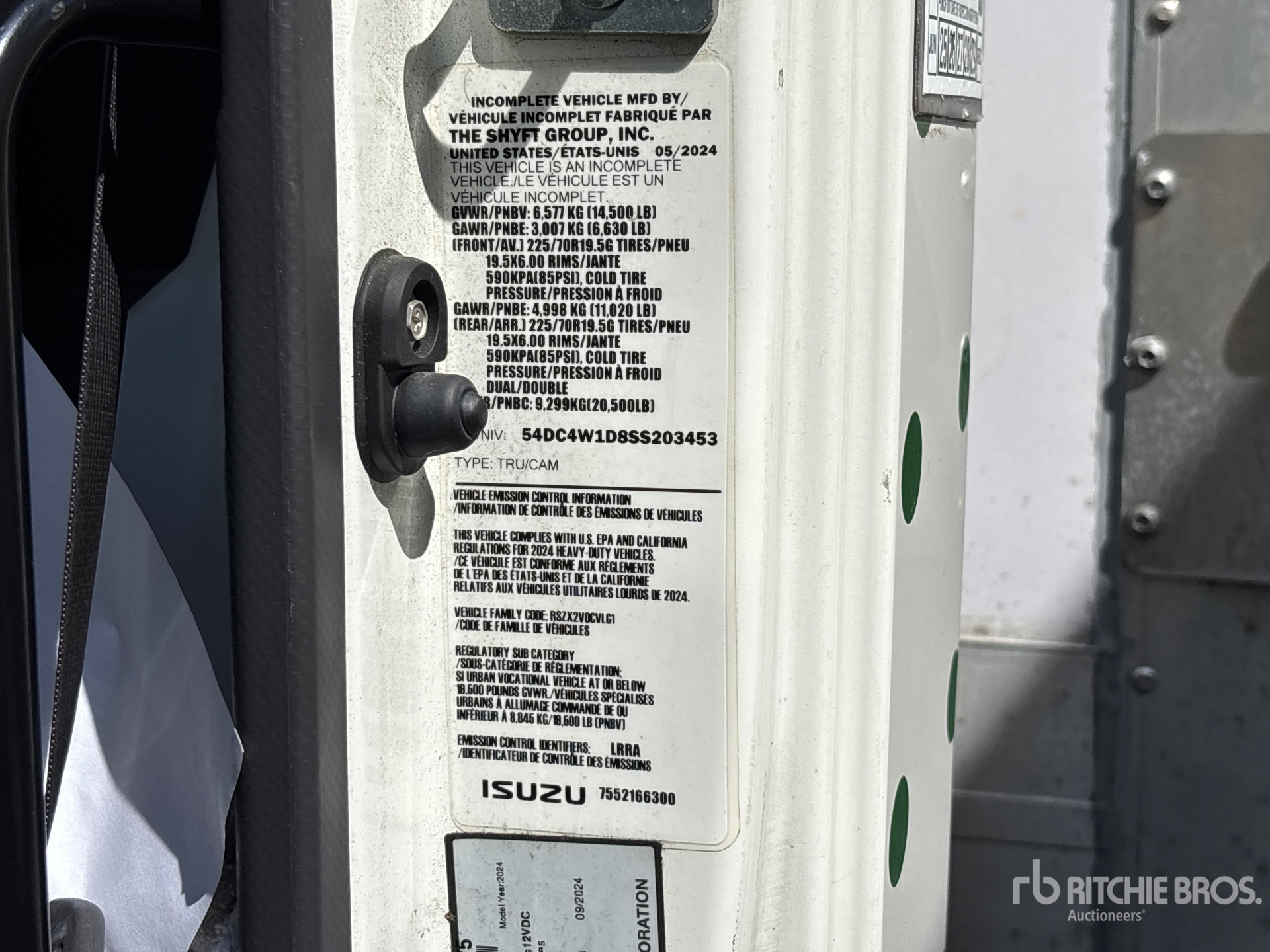 General Appearance with Serial Number / VIN