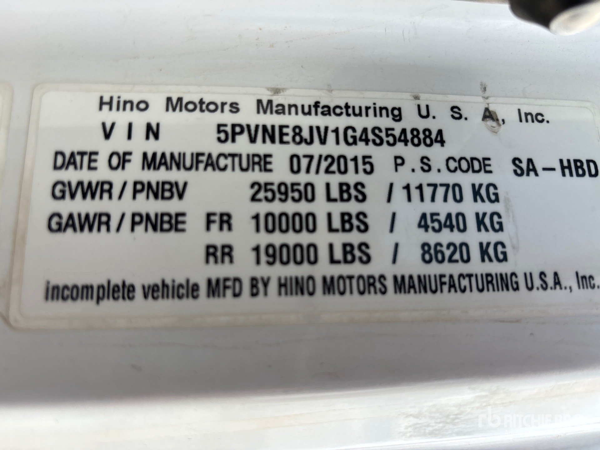 2016 Hino 268