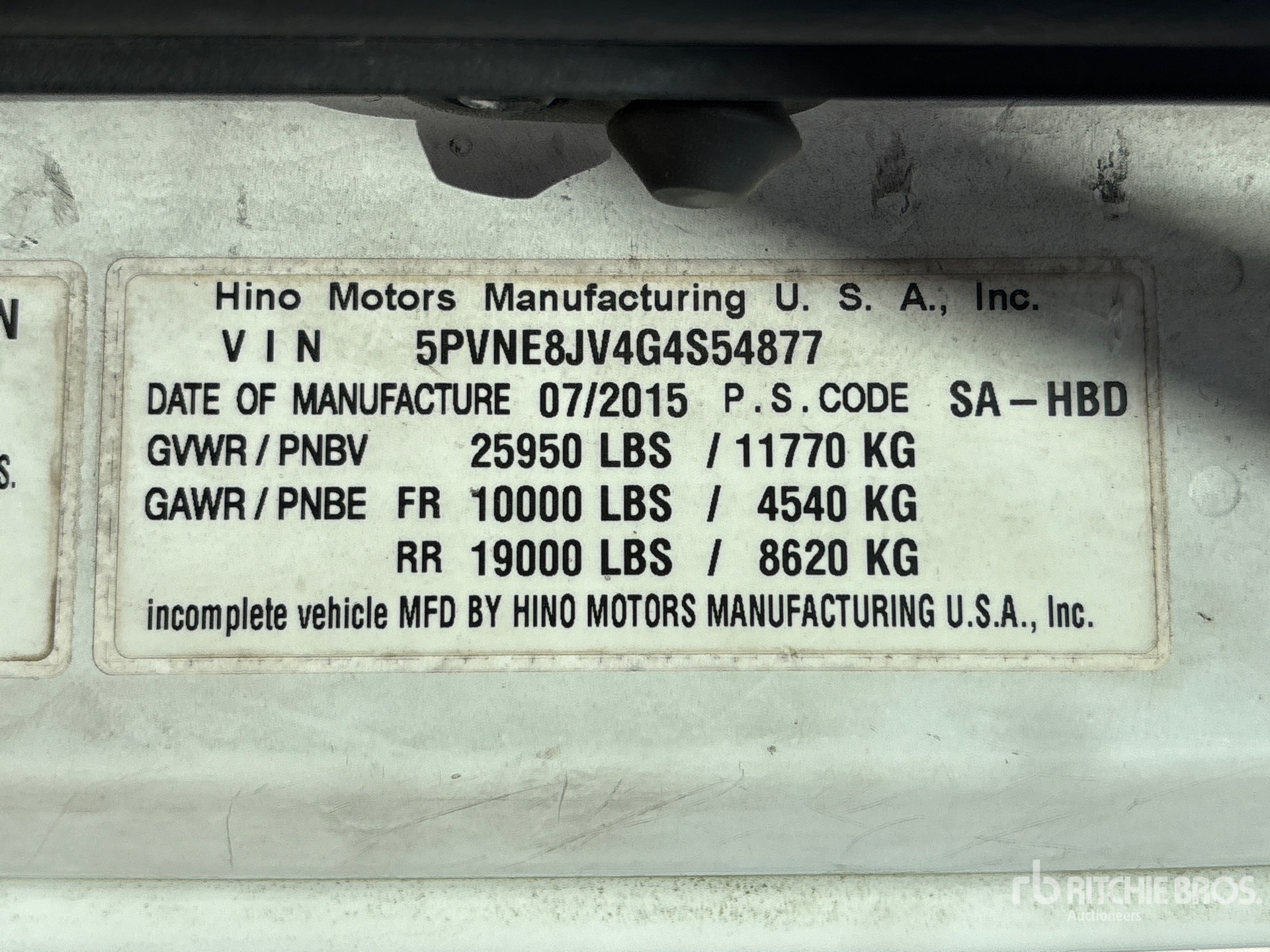 2016 Hino 268