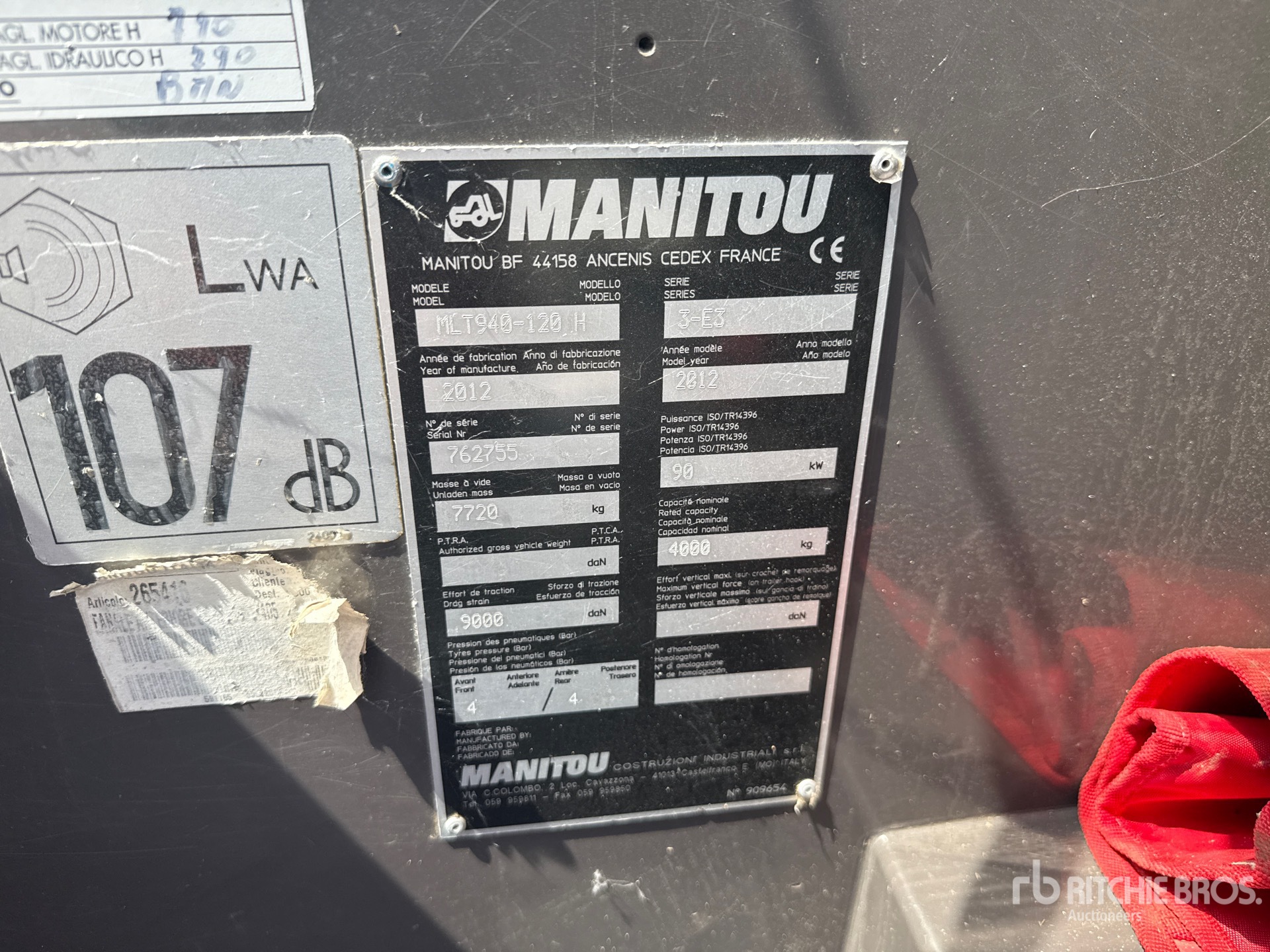 2012 Manitou MLT940-120H