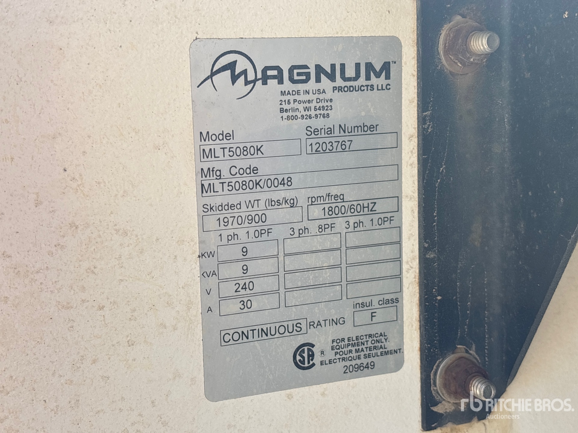 General Appearance with Serial Number / VIN