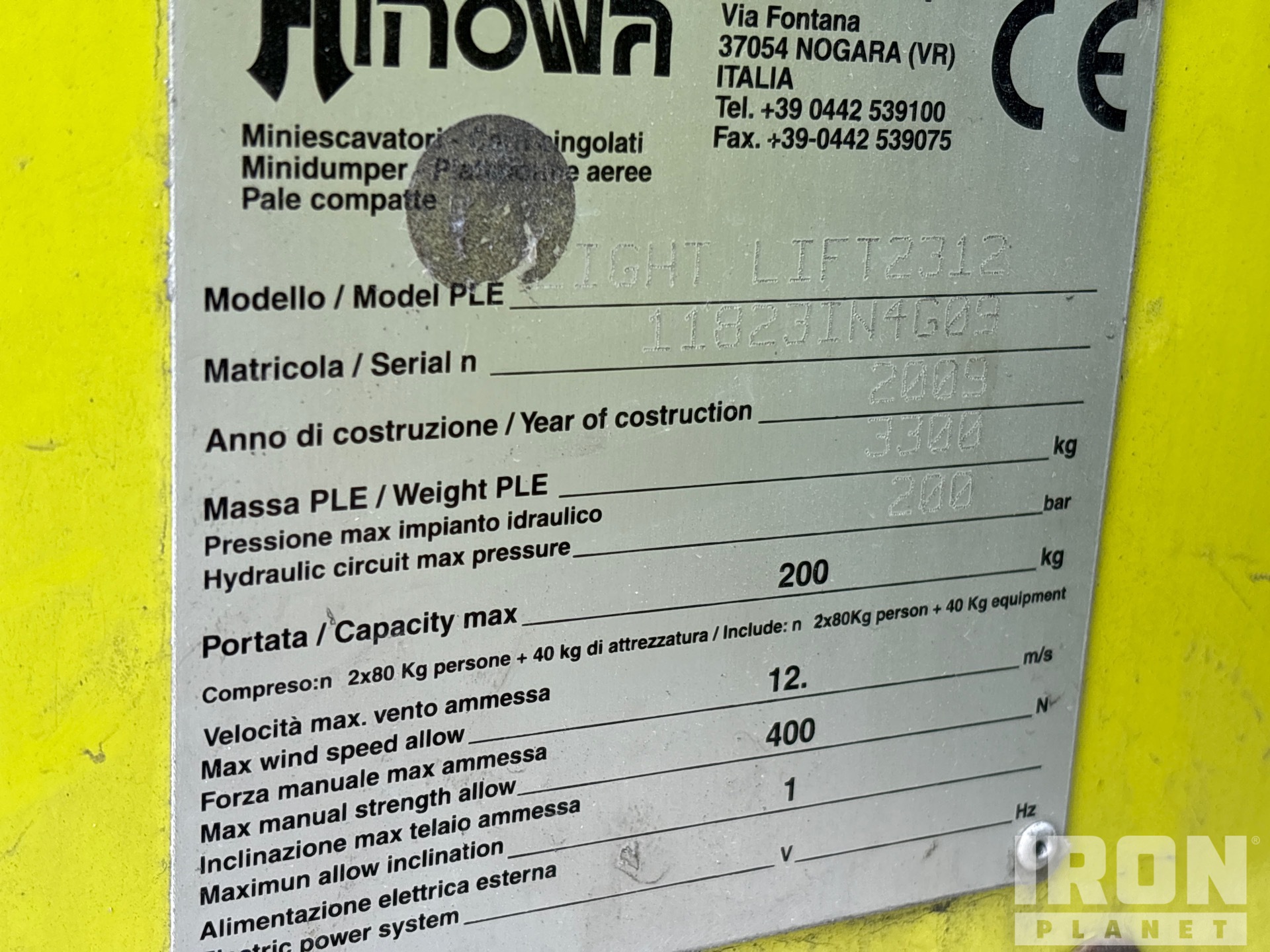 2009 Hinowa LIGHT LIFT 2312