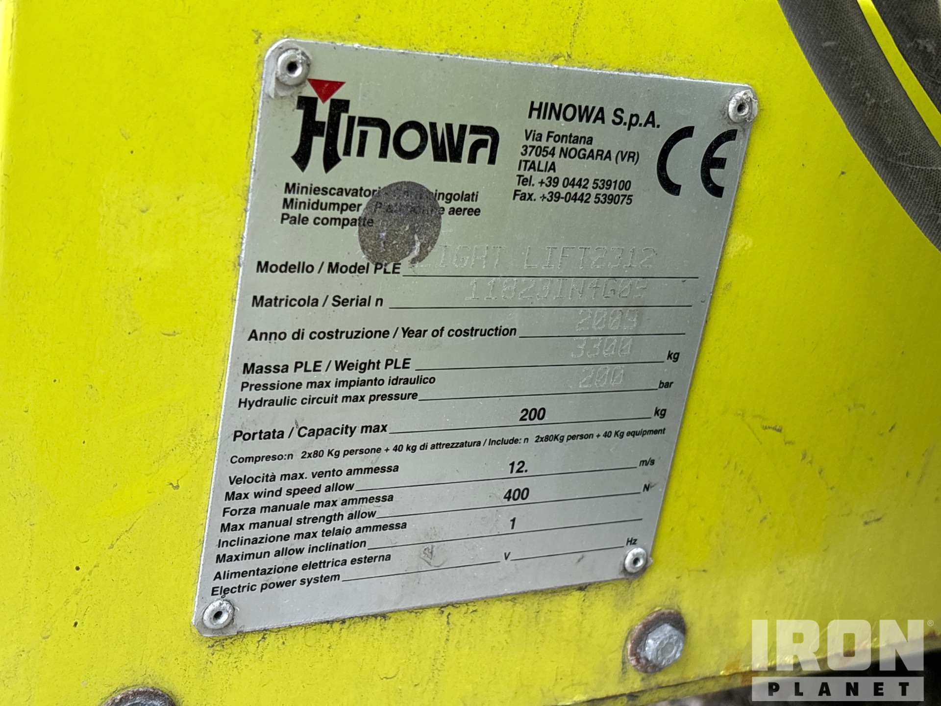 2009 Hinowa LIGHT LIFT 2312