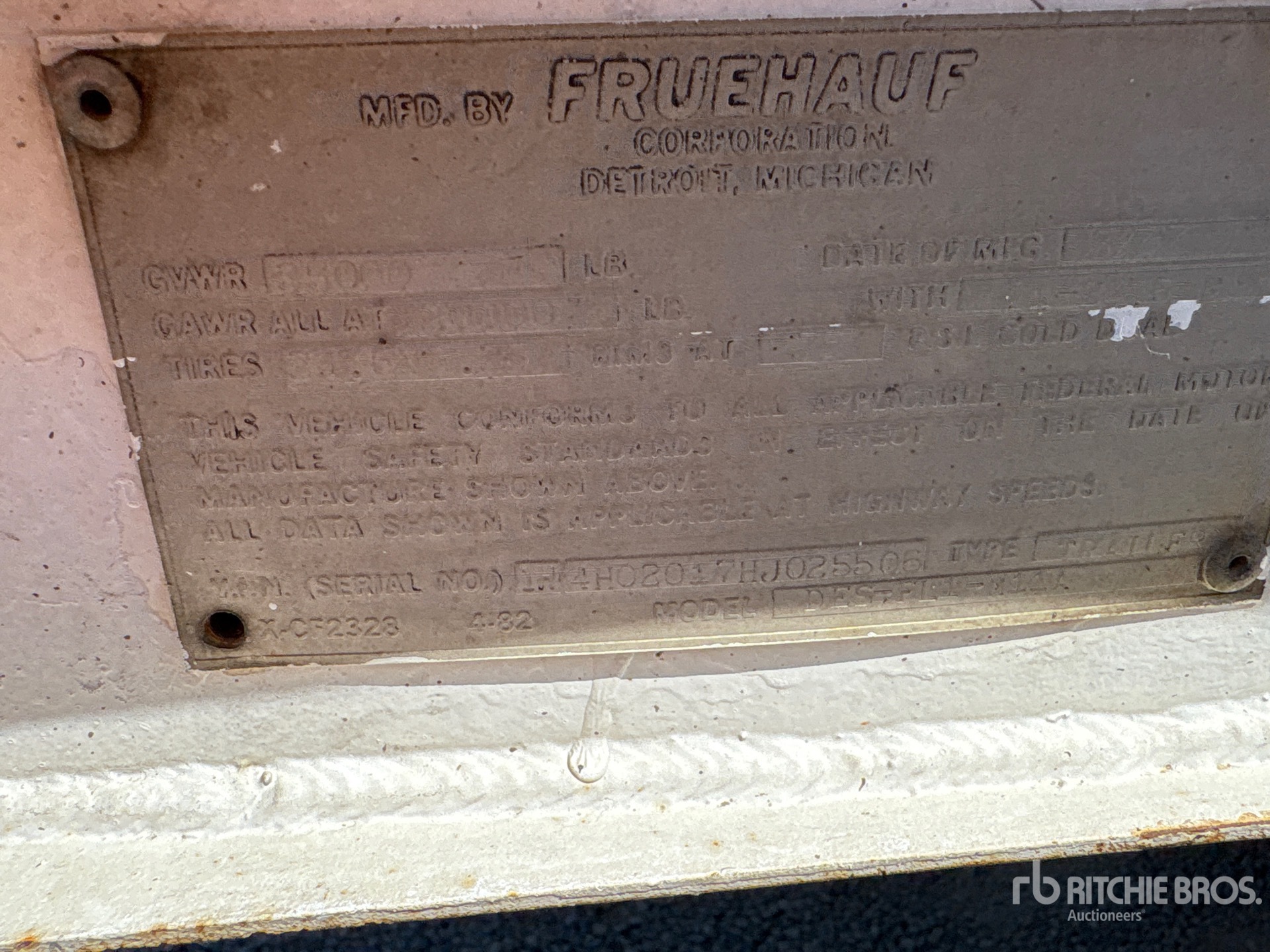 1987 Fruehauf 20 FT S/A LEAD