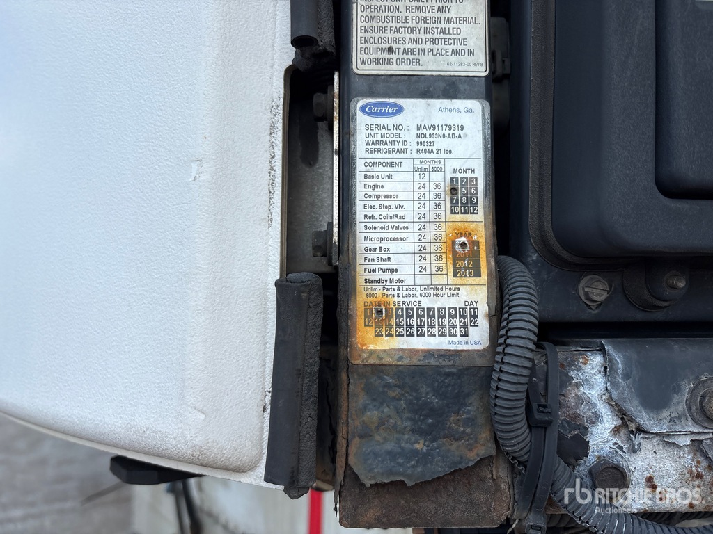 General Appearance with Refrigeration Unit Serial Number