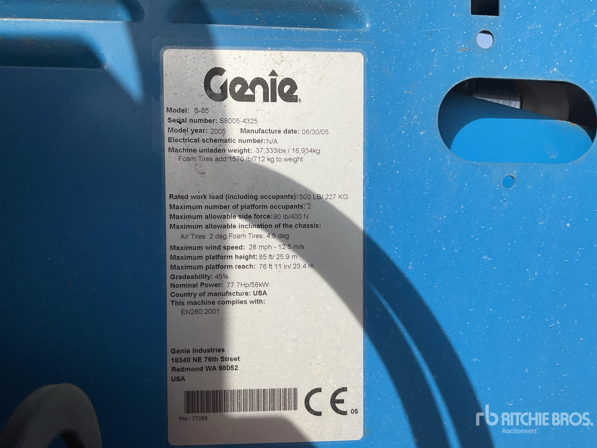 2005 Genie S85