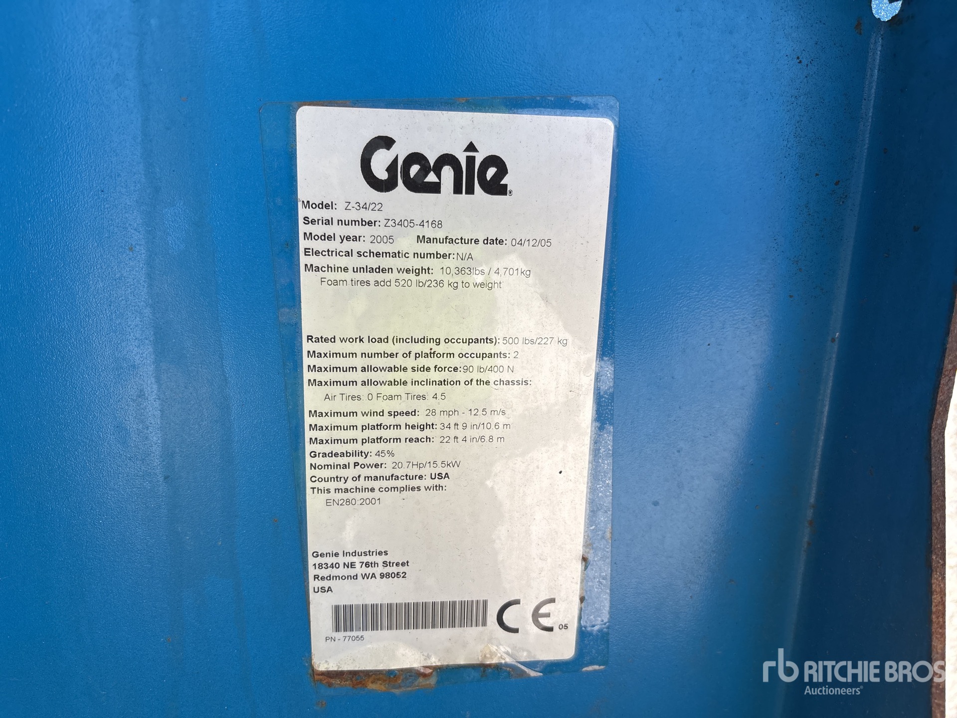 2005 Genie Z-34/22
