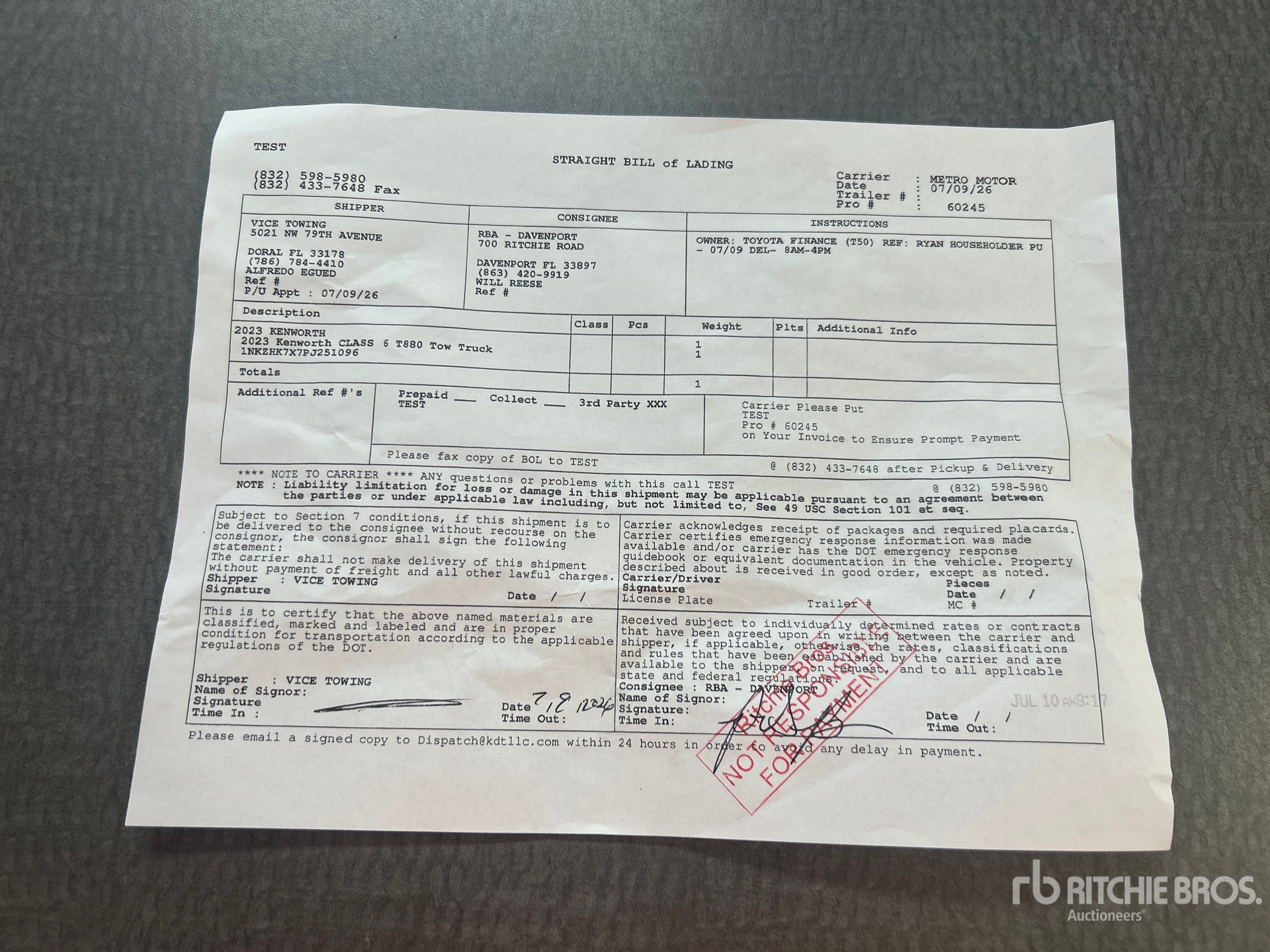 2023 Kenworth T880