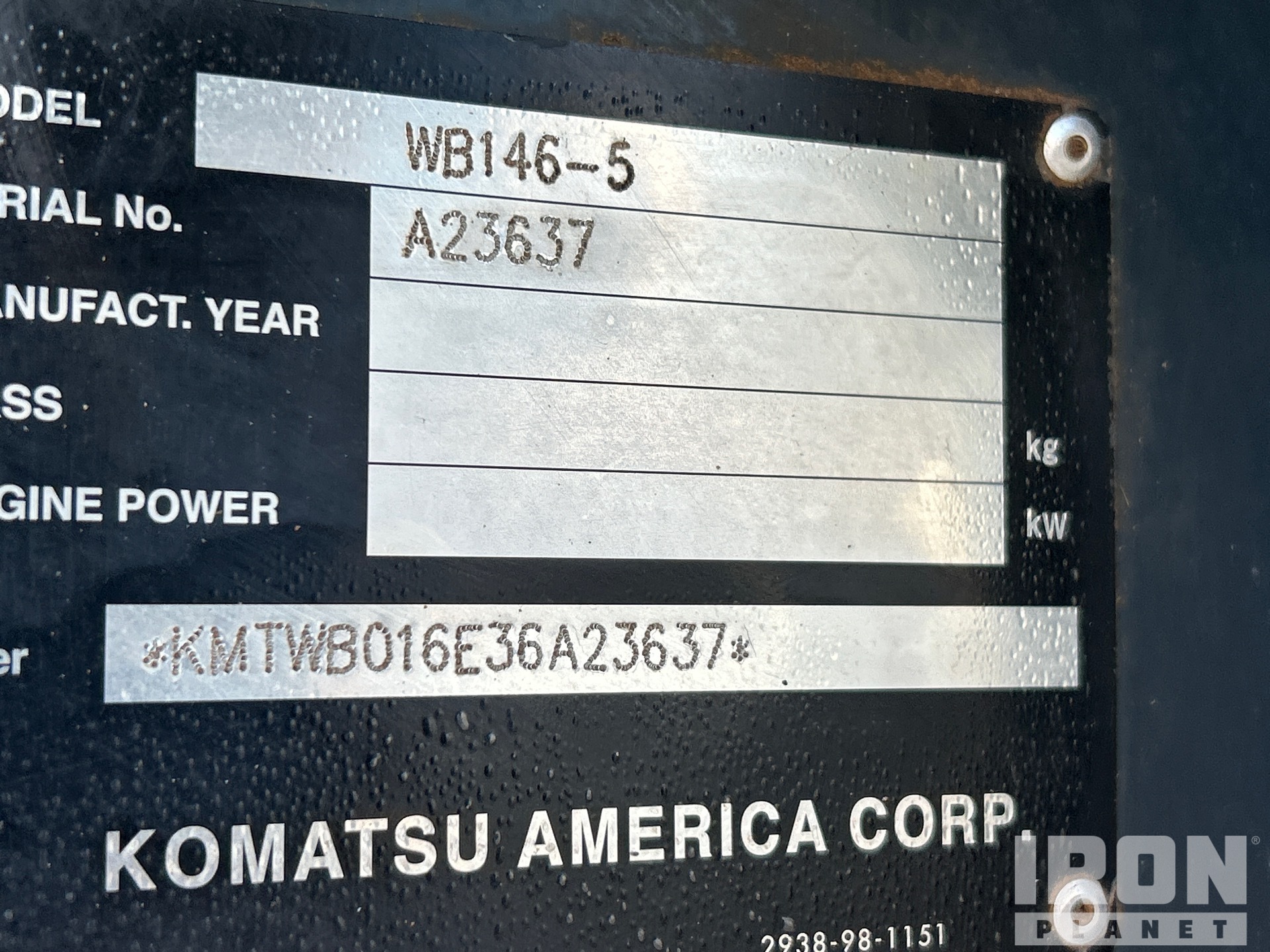 2007 Komatsu WB146-5