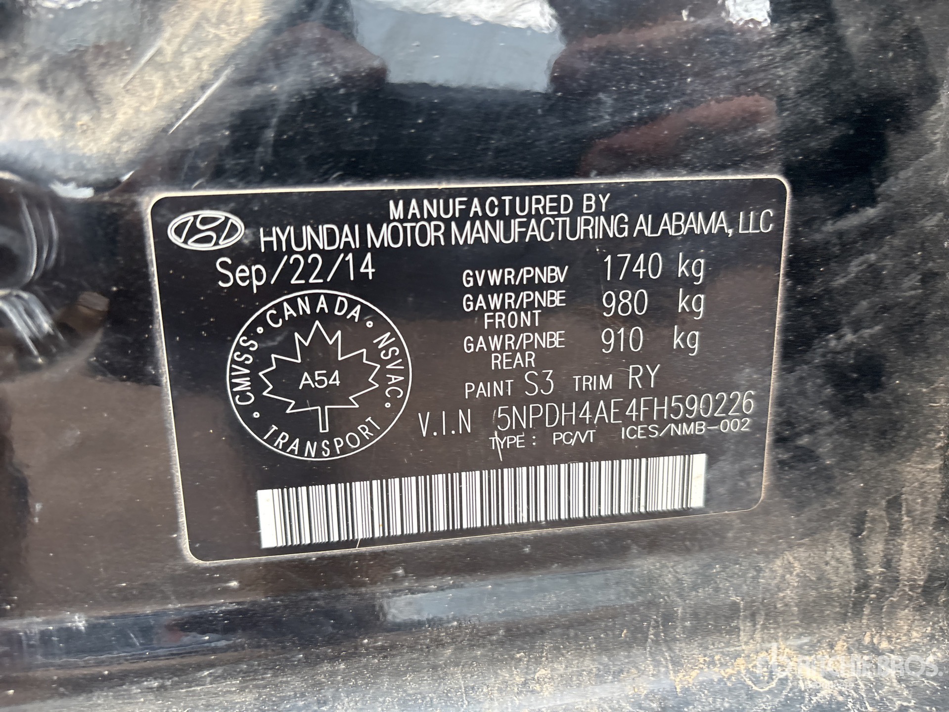 General Appearance with Numero seriale/numero d’identificazione del veicolo (VIN)