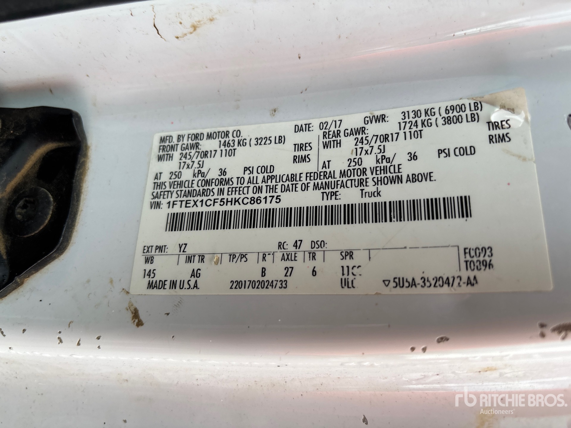 General Appearance with Serial Number / VIN