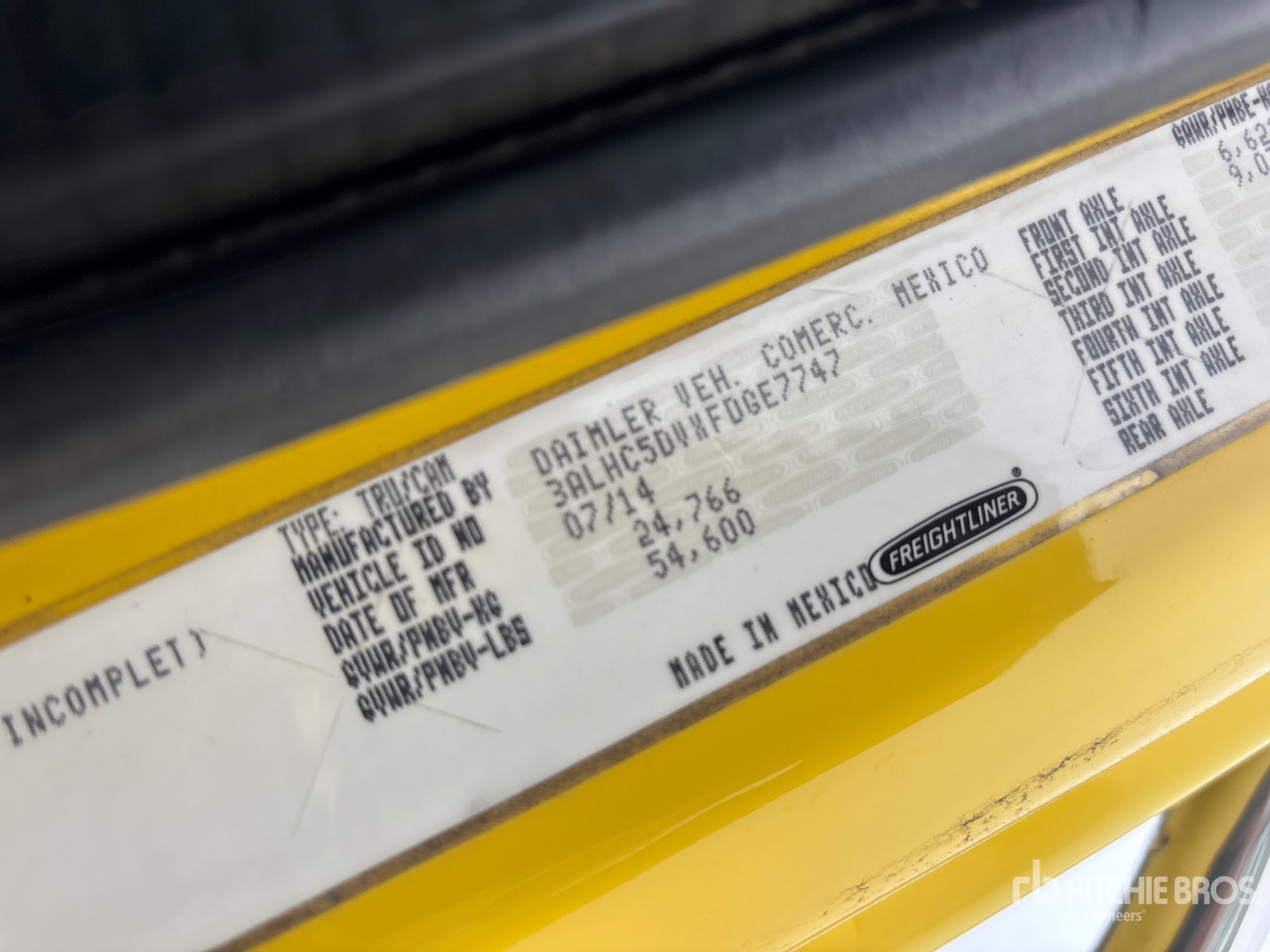 General Appearance with Serial Number / VIN