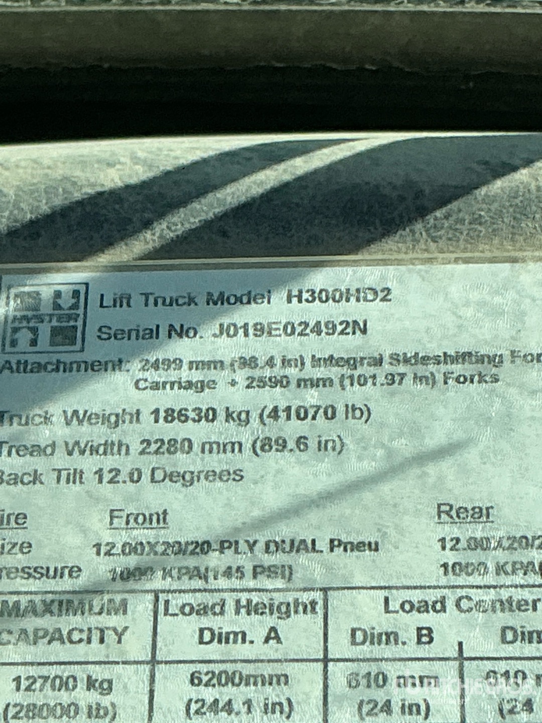 2015 Hyster H300HD2