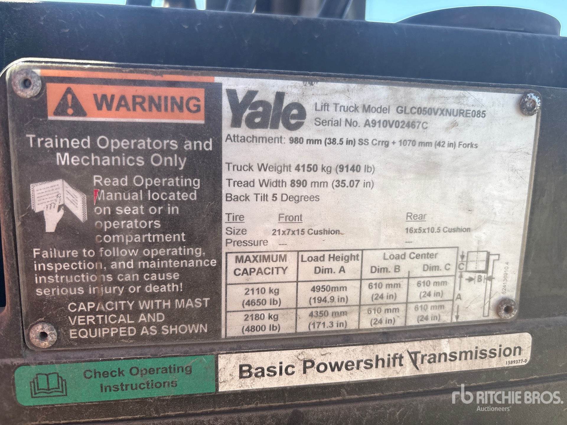 2005 Yale 4800 LB CUSHION TIRE