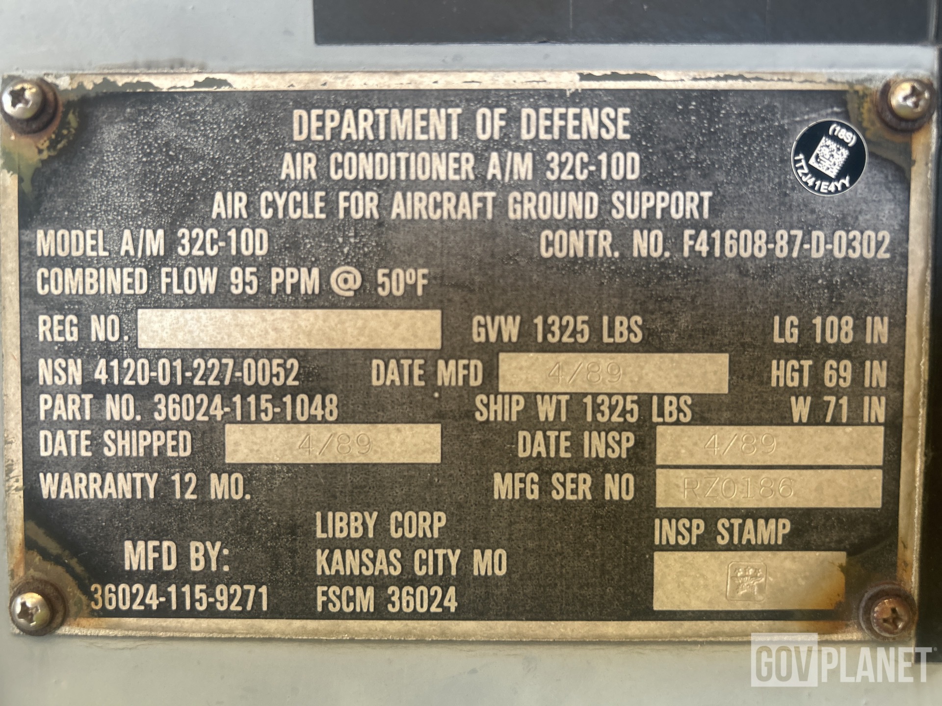 General Appearance with Serial Number / VIN