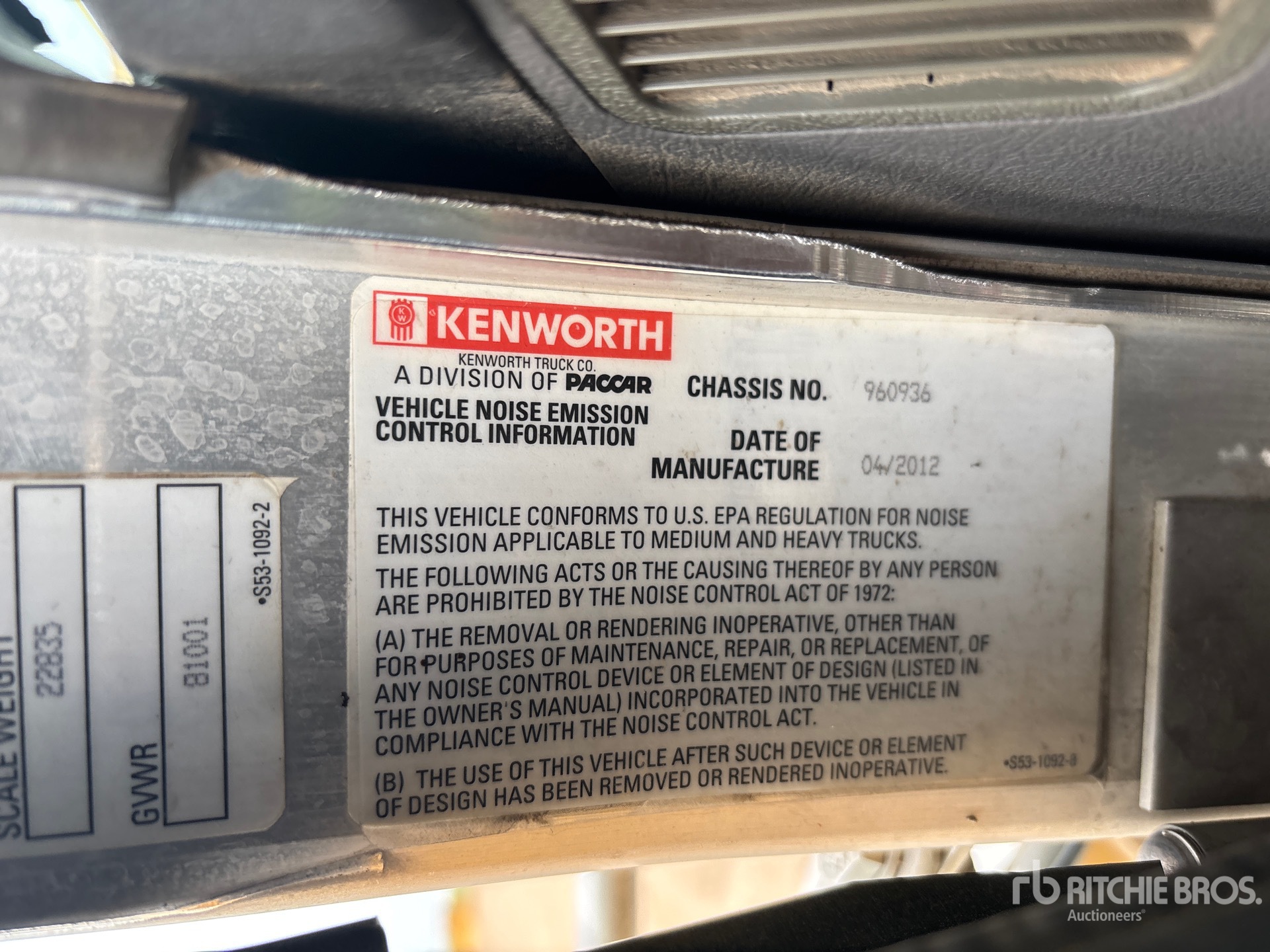 2013 Kenworth T800
