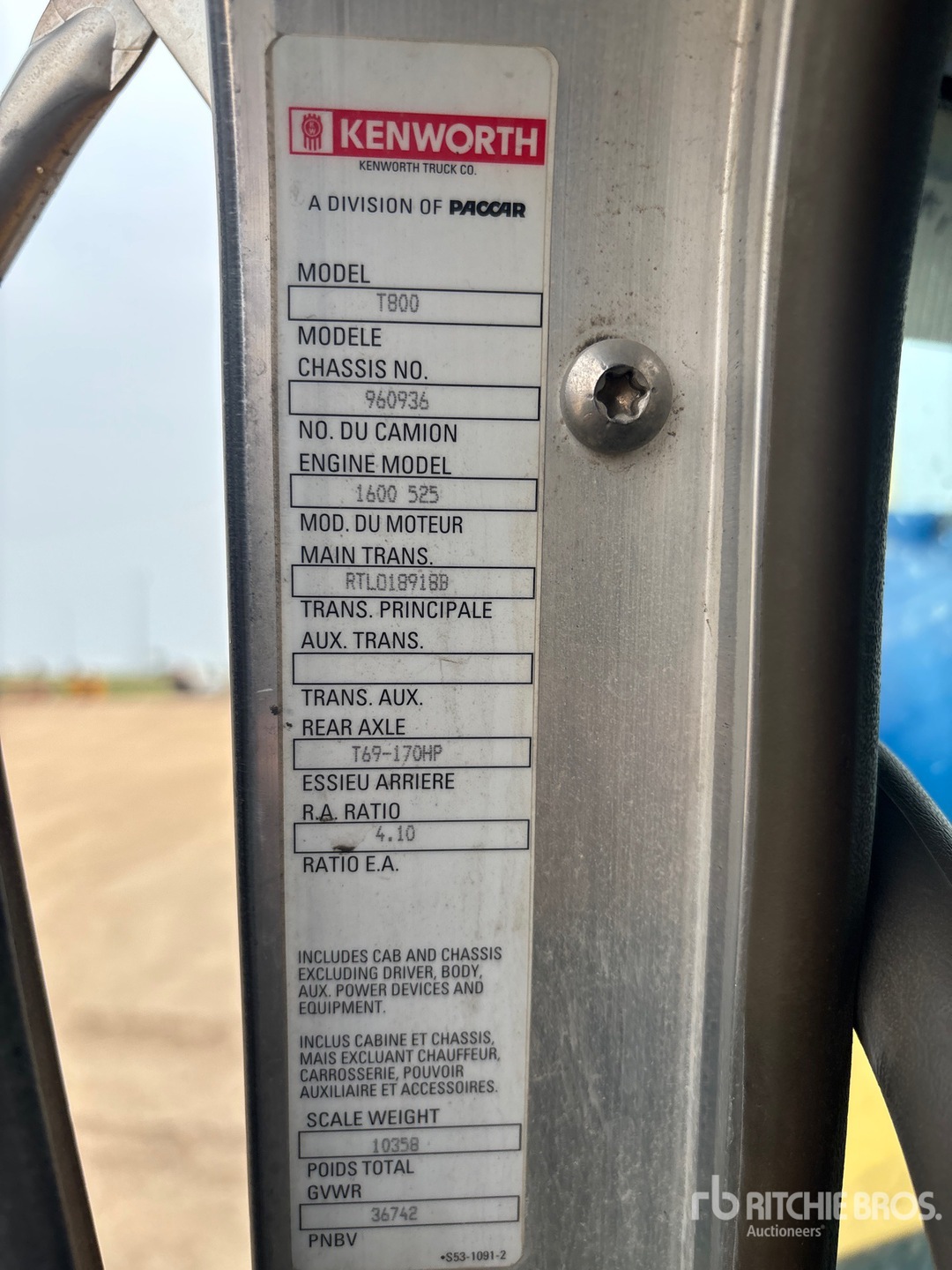 2013 Kenworth T800