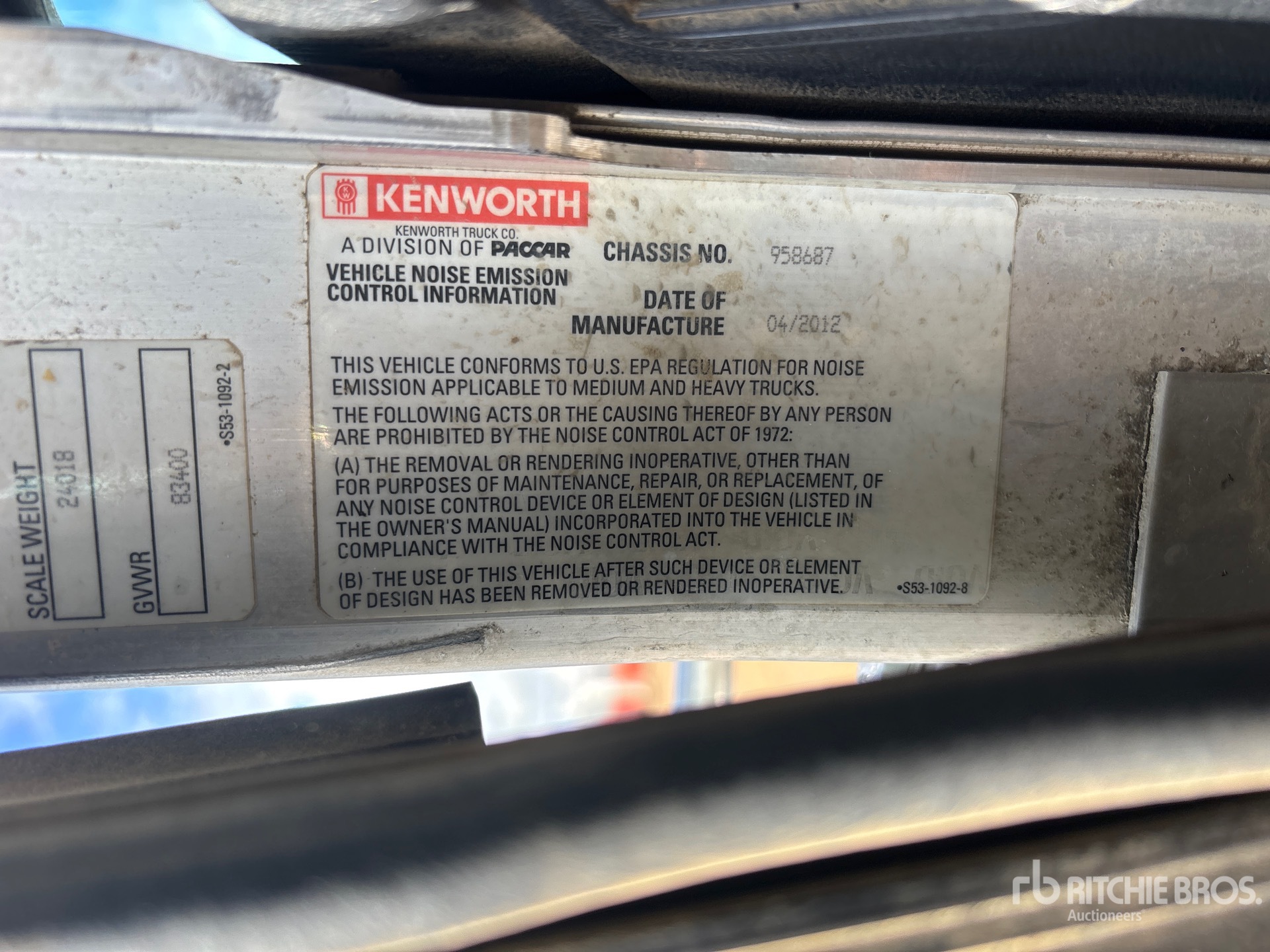 2013 Kenworth T800
