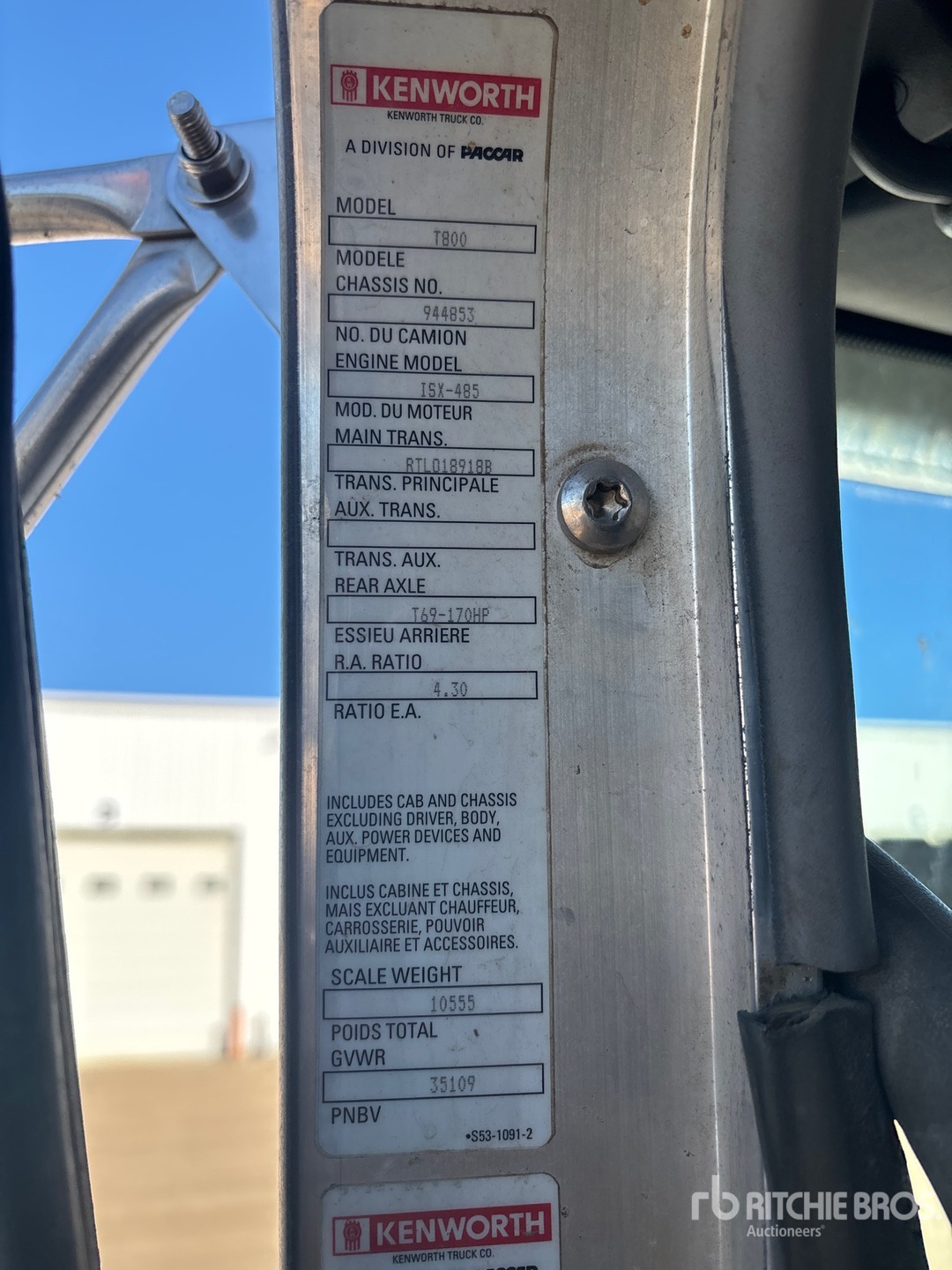 2010 Kenworth T800