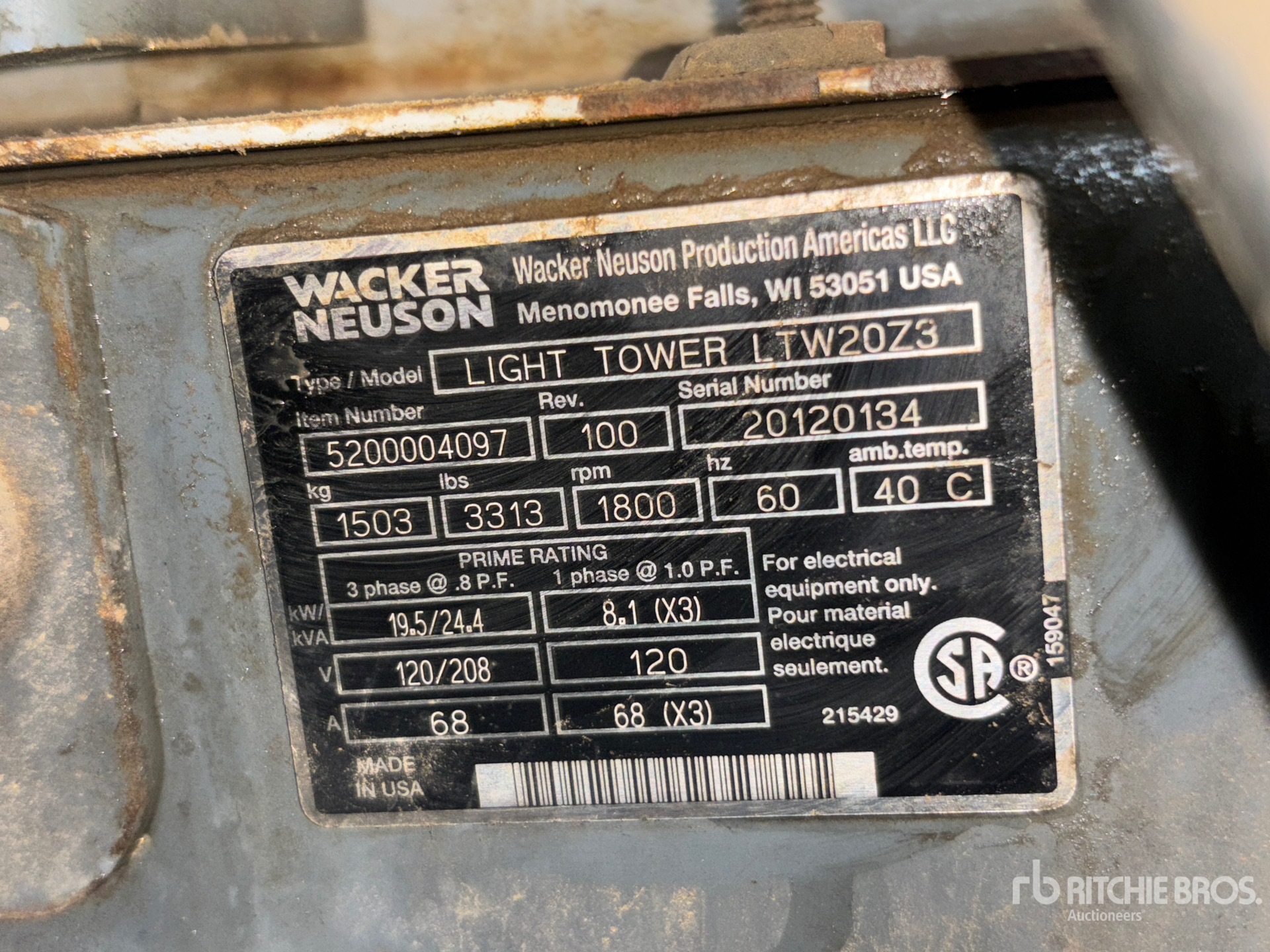2012 Wacker Neuson LTW20Z3