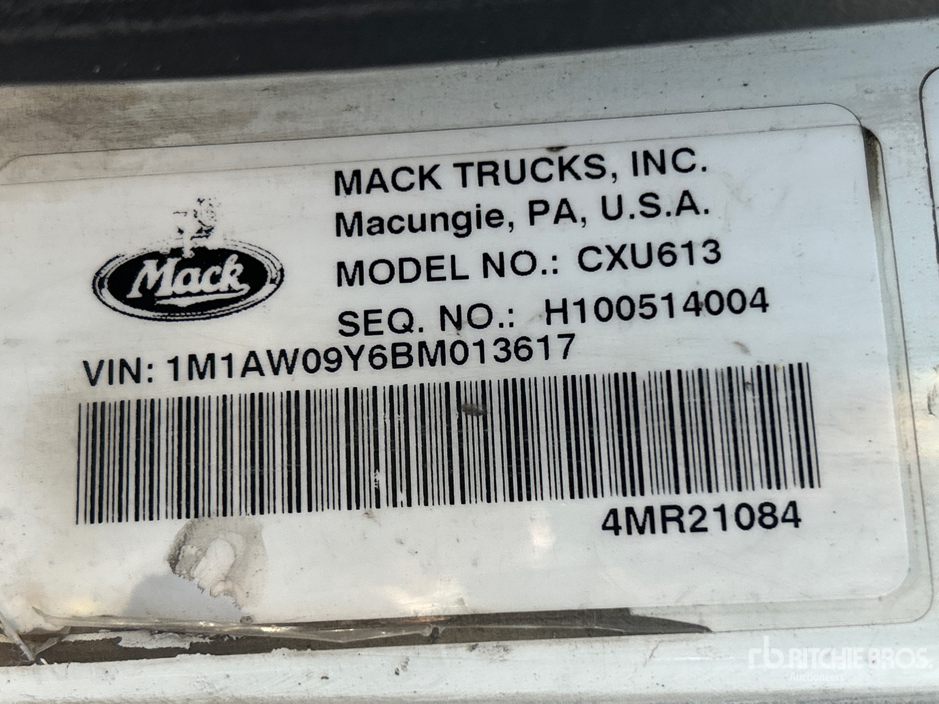 General Appearance with Serial Number / VIN