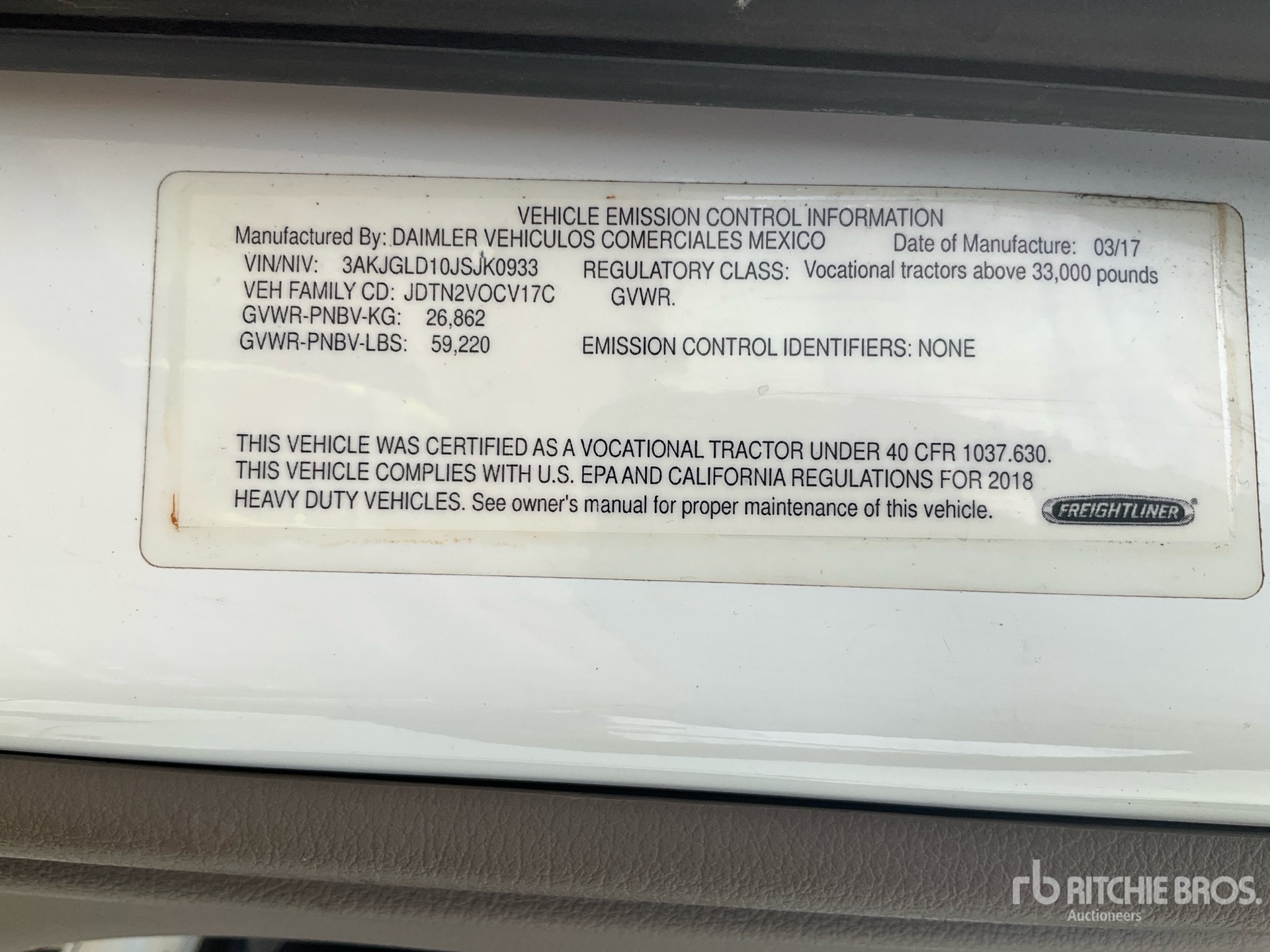 2018 Freightliner CASCADIA 125