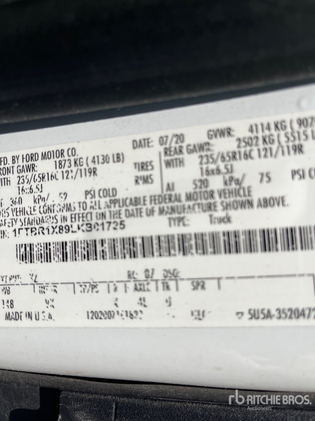 Photo of a 2020 Ford TRANSIT 250