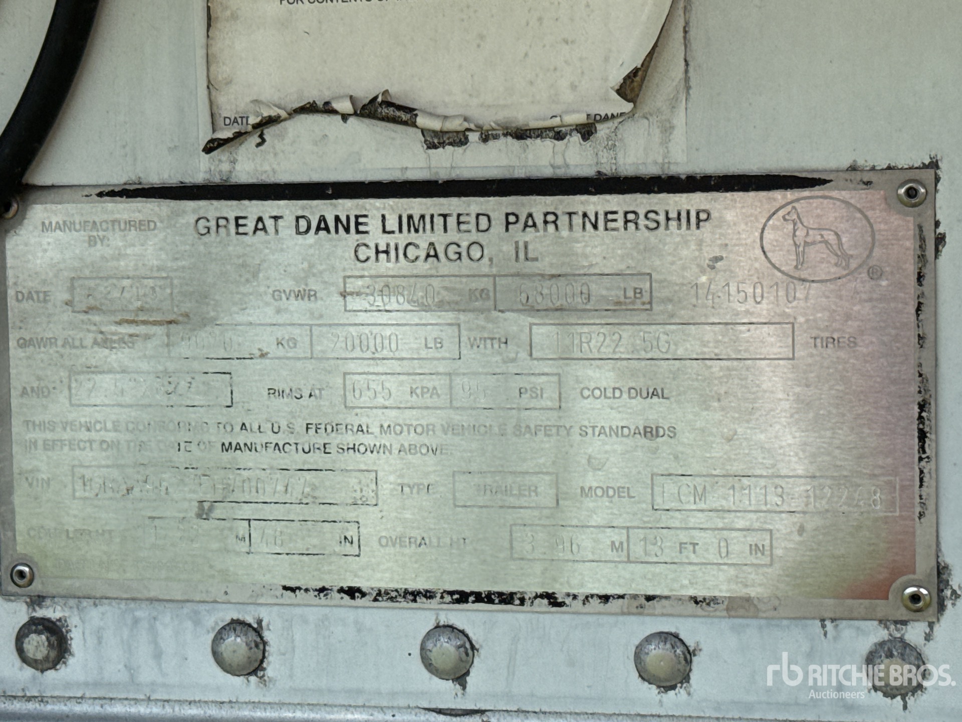 2014 Great Dane 48 ft x 102 in T/A