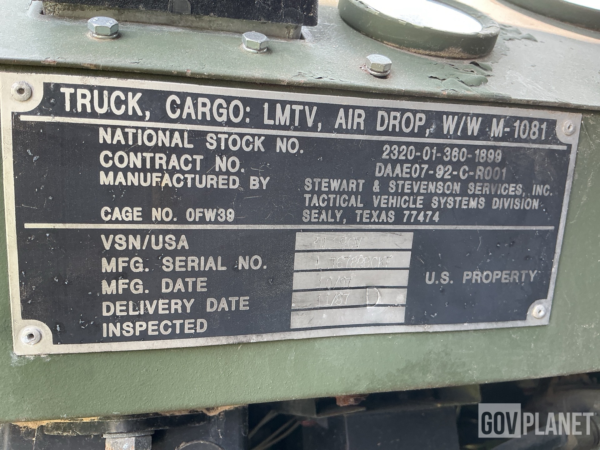 General Appearance with Serial Number / VIN