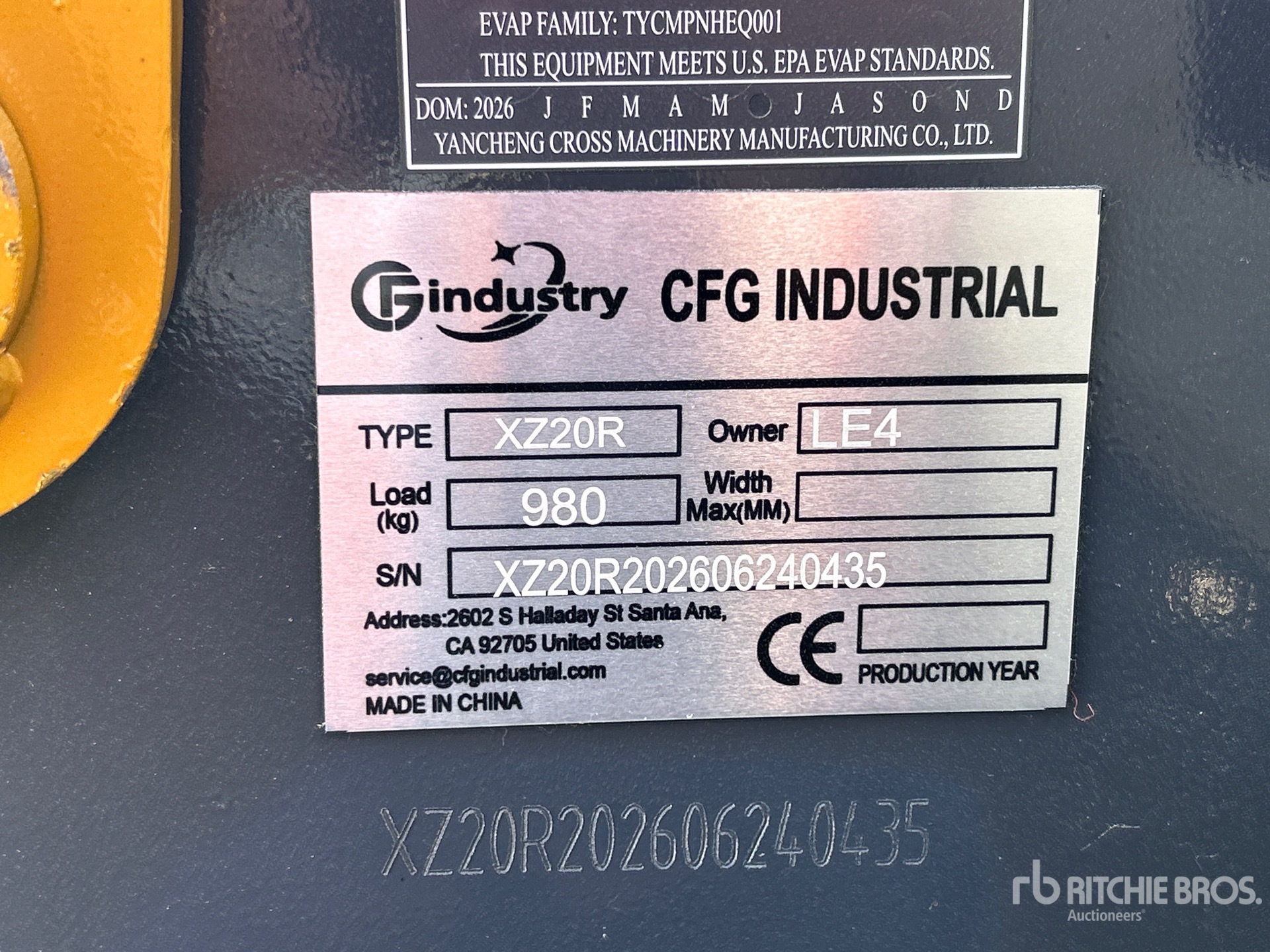General Appearance with Serial Number / VIN
