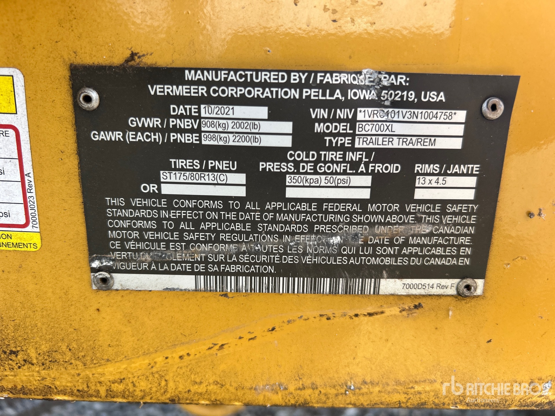 2022 Vermeer BC700XL