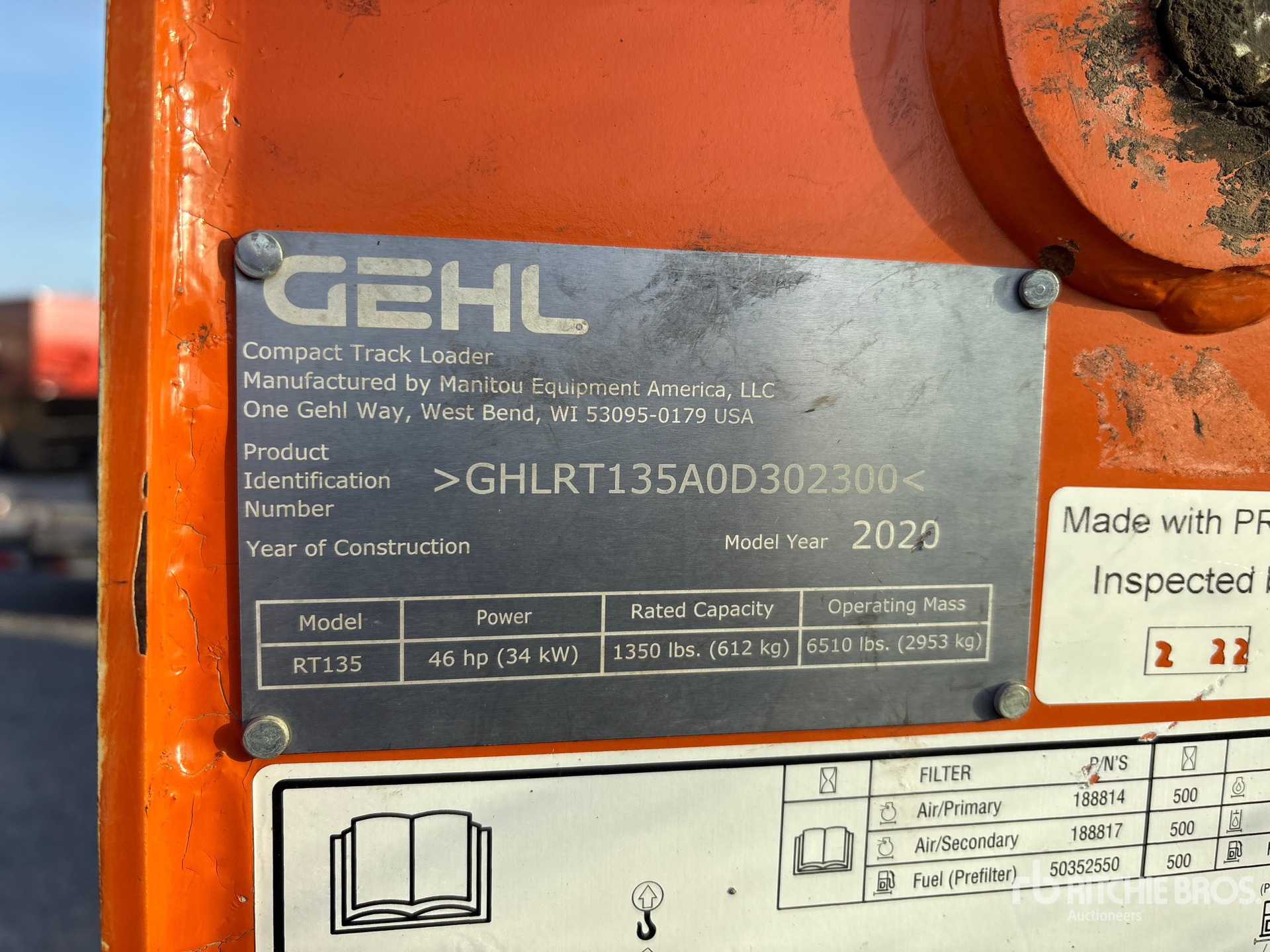 2020 Gehl RT135