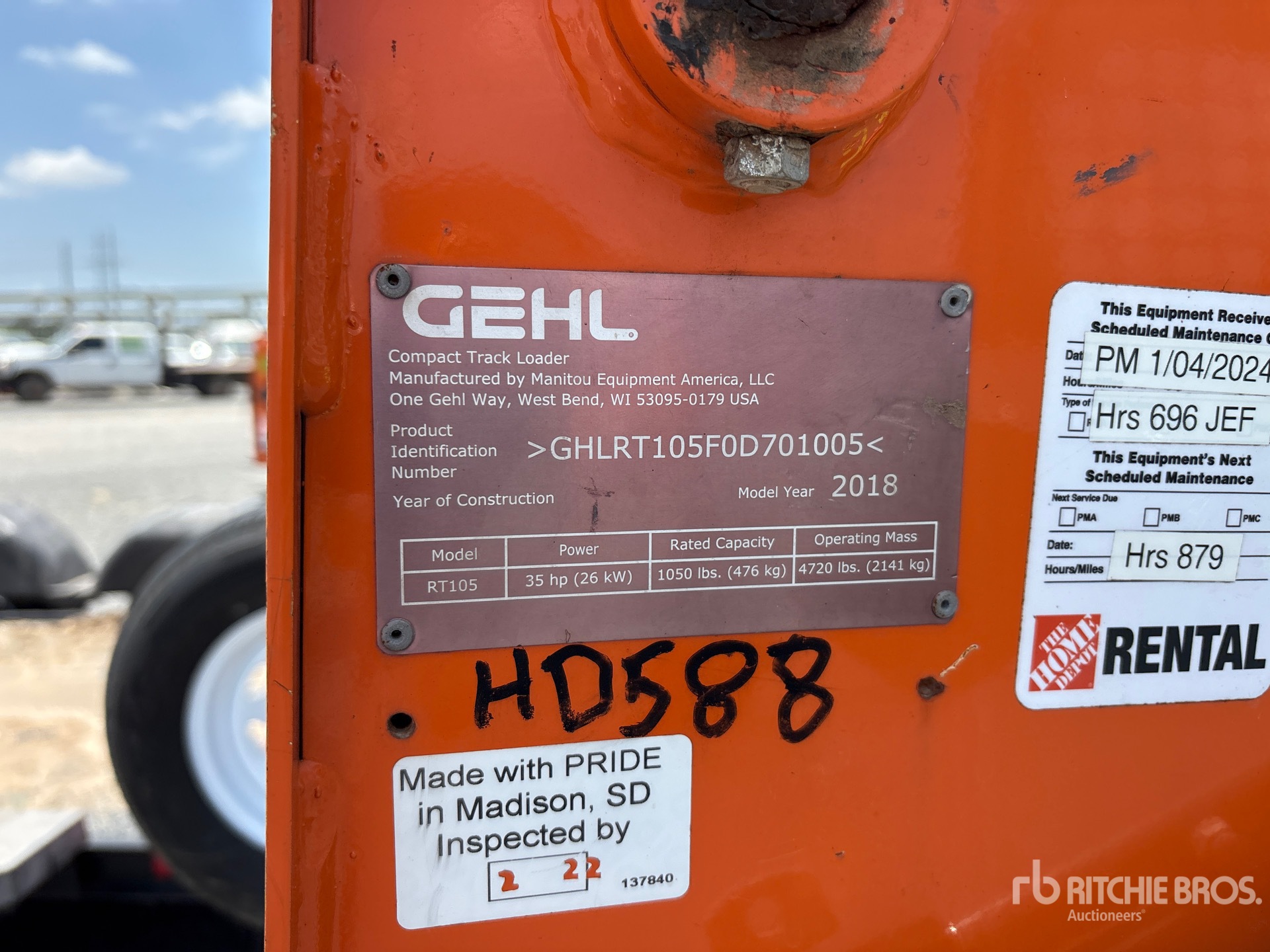 2018 Gehl RT105