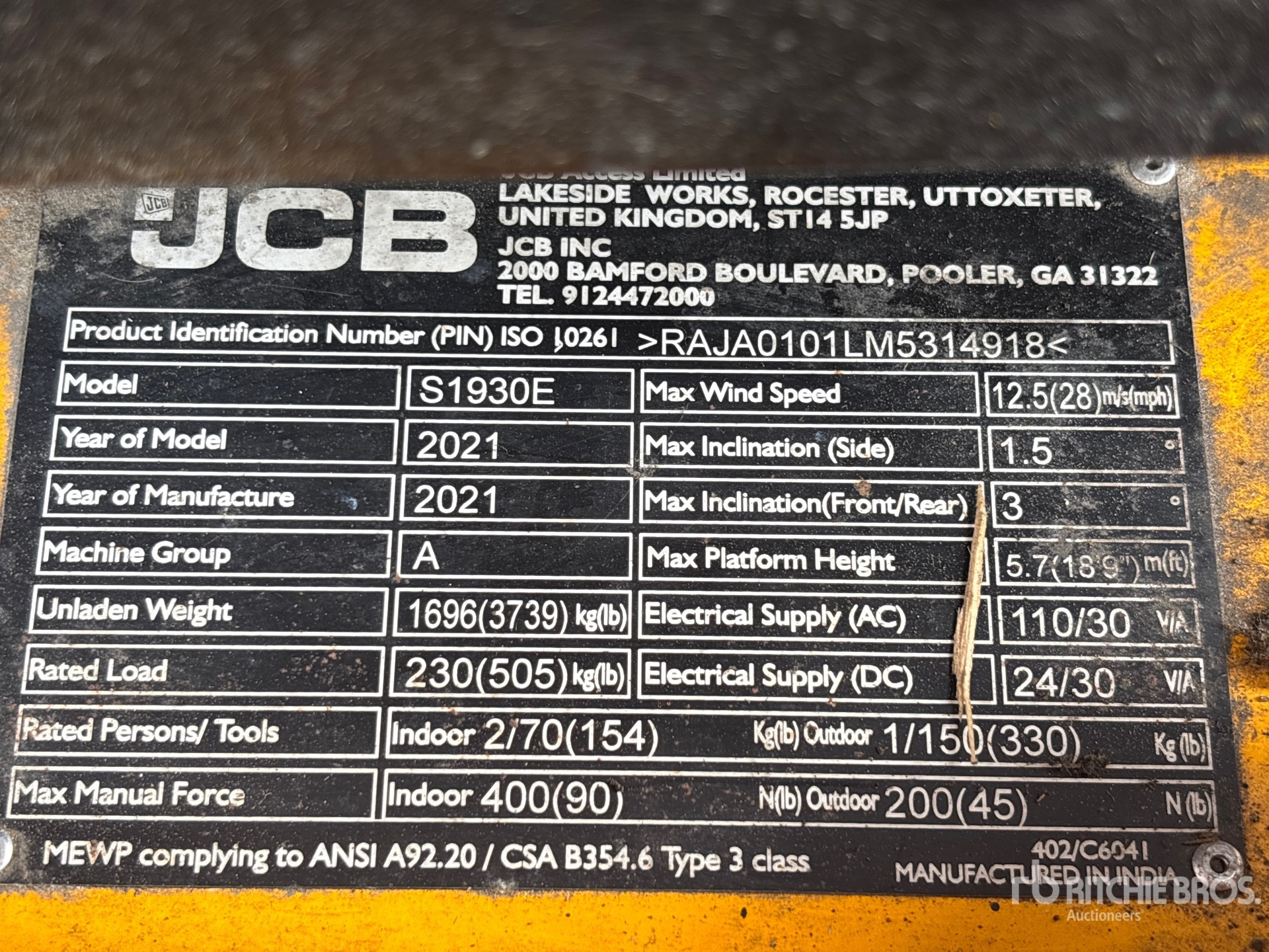 2021 JCB S1930E