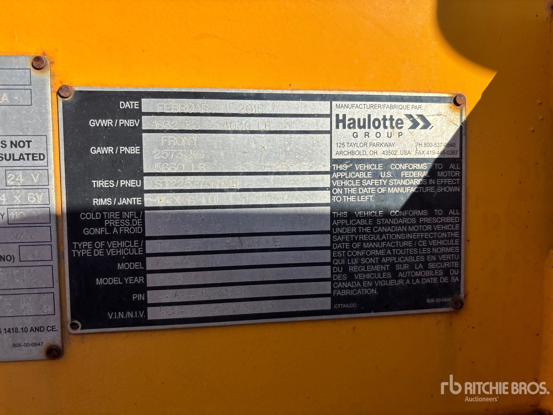 2015 Bil-Jax 4527A