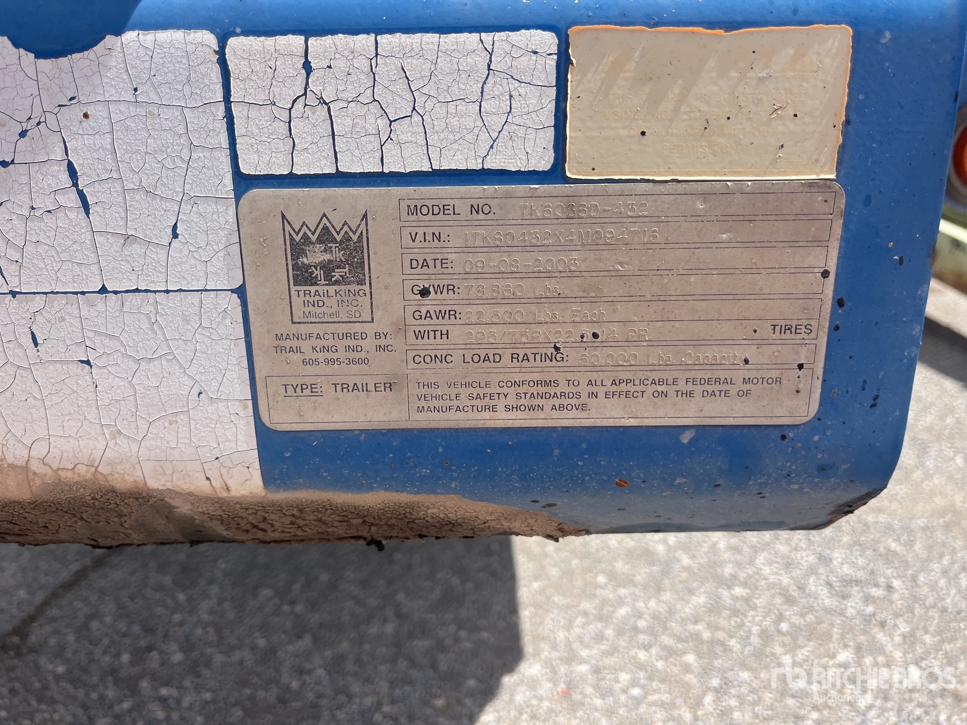 2004 Trail King TK60SSD-432